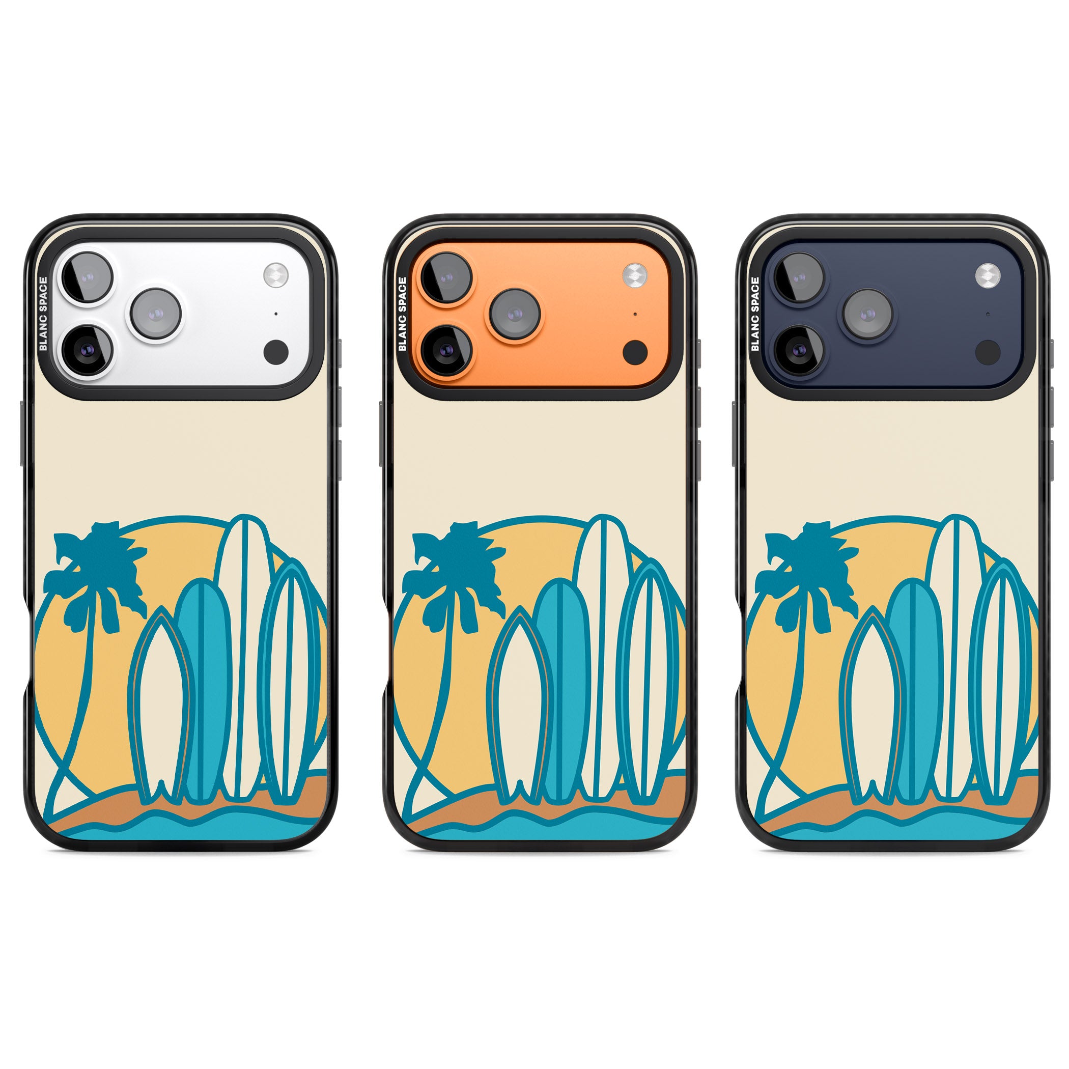 Coastal Surf Vibes iPhone 17 Pro Impact Black Phone Case APT Impact Protection