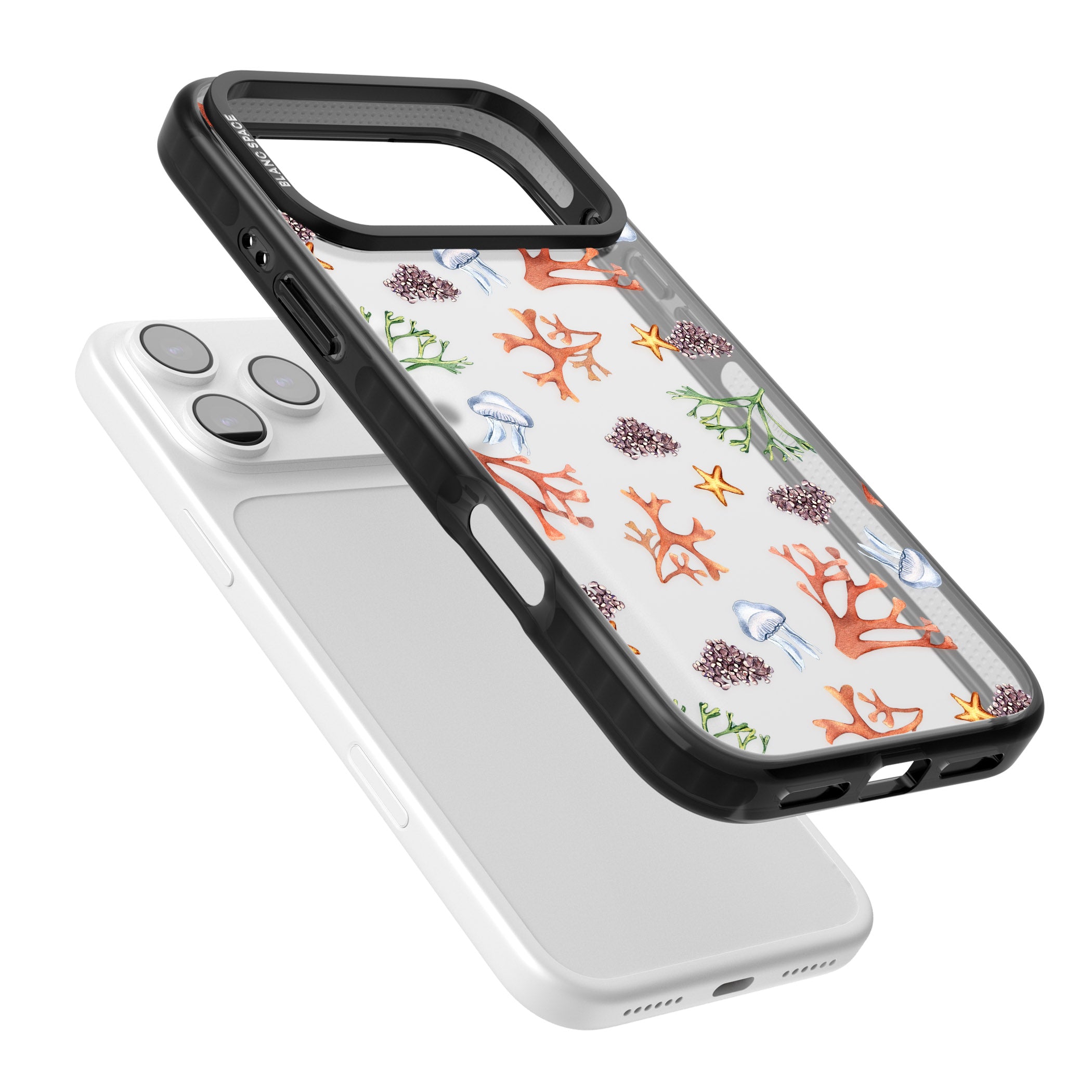 Coral & Jellyfish iPhone 17 Pro Impact Black Phone Case Colours