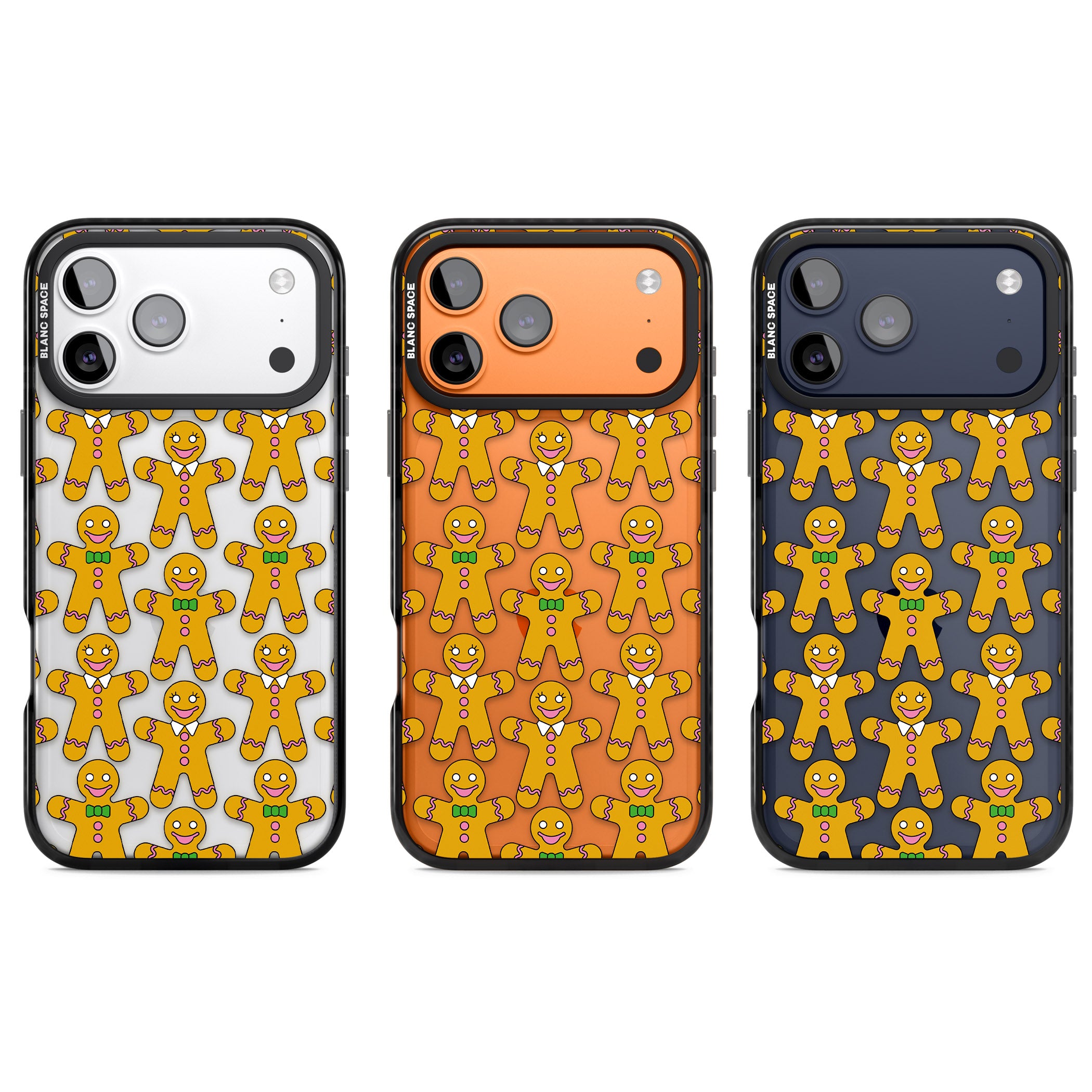 Gingerbread Cookie Pattern iPhone 17 Pro Impact Black Phone Case APT Impact Protection
