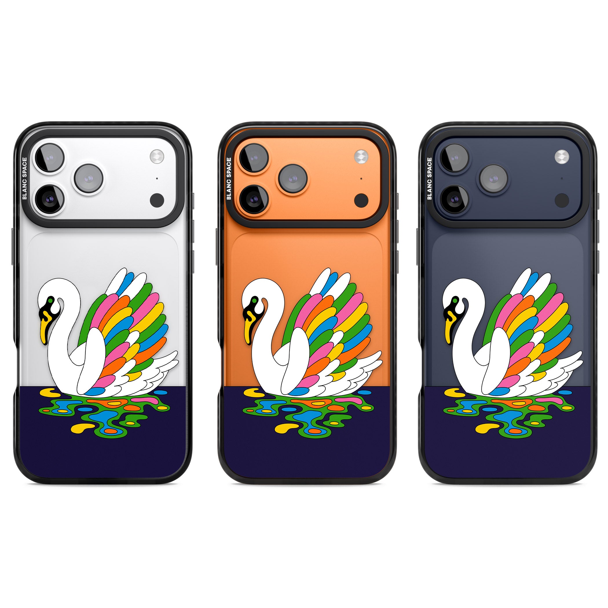 Serene Swan iPhone 17 Pro Impact Black Phone Case APT Impact Protection