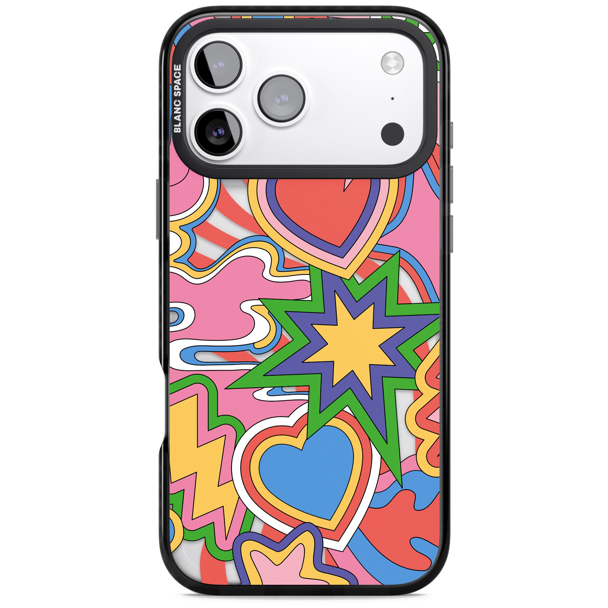 Psychedelic Pop Art Explosion iPhone 17 Pro Impact Black Phone Case