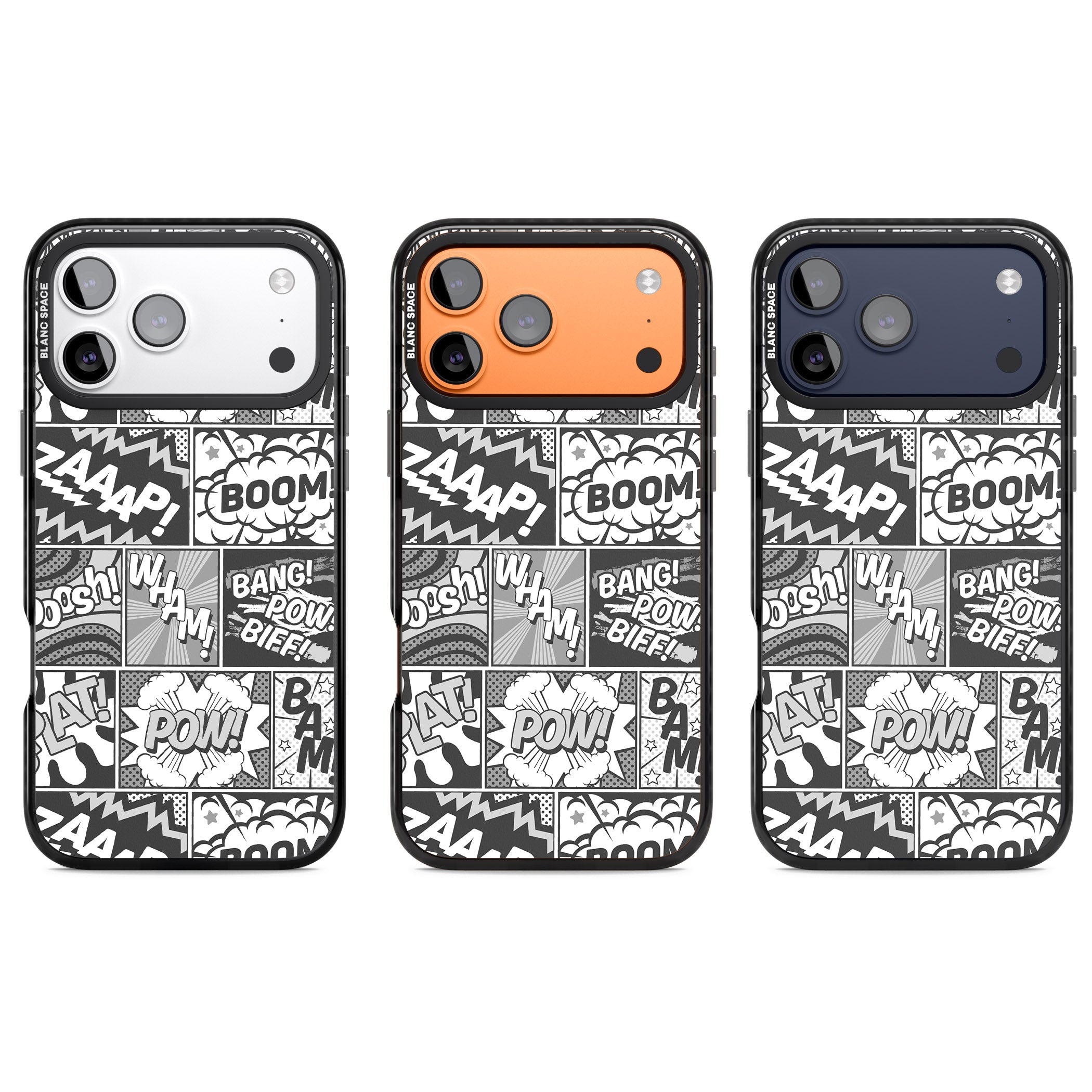 Onomatopoeia (Black & White) iPhone 17 Pro Impact Black Phone Case APT Impact Protection