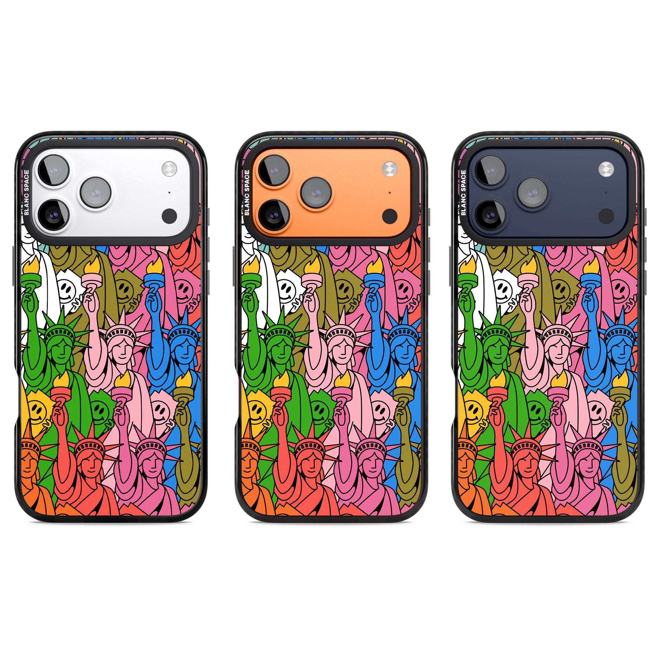 Multicolour Liberty Pattern iPhone 17 Pro Impact Black Phone Case APT Impact Protection