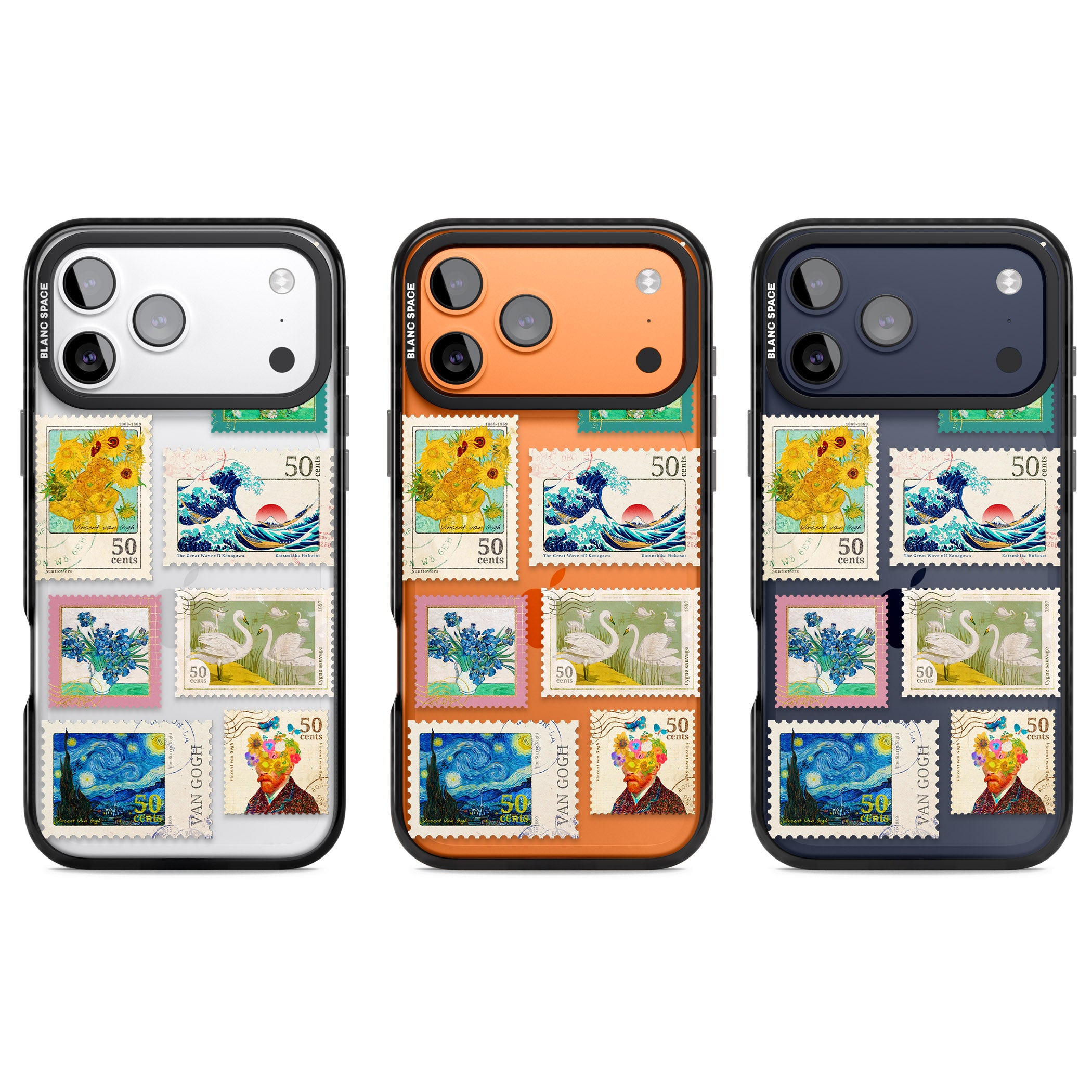 Vintage Art Stamps iPhone 17 Pro Impact Black Phone Case APT Impact Protection