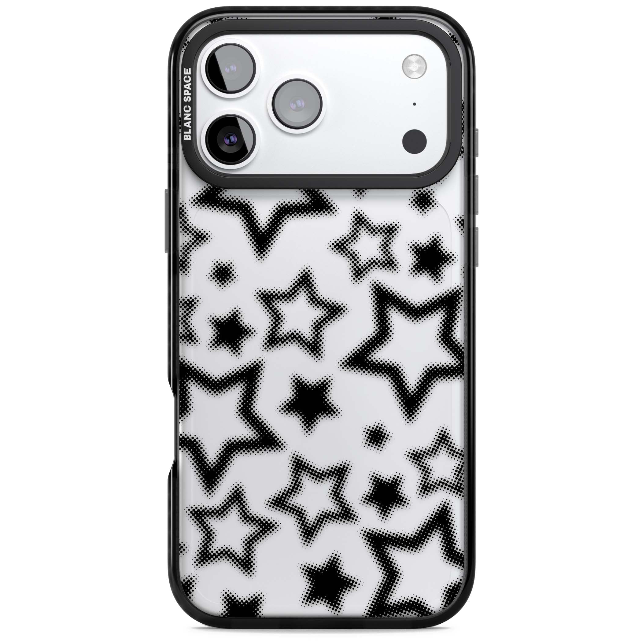 Black Halftone Stars (Clear)