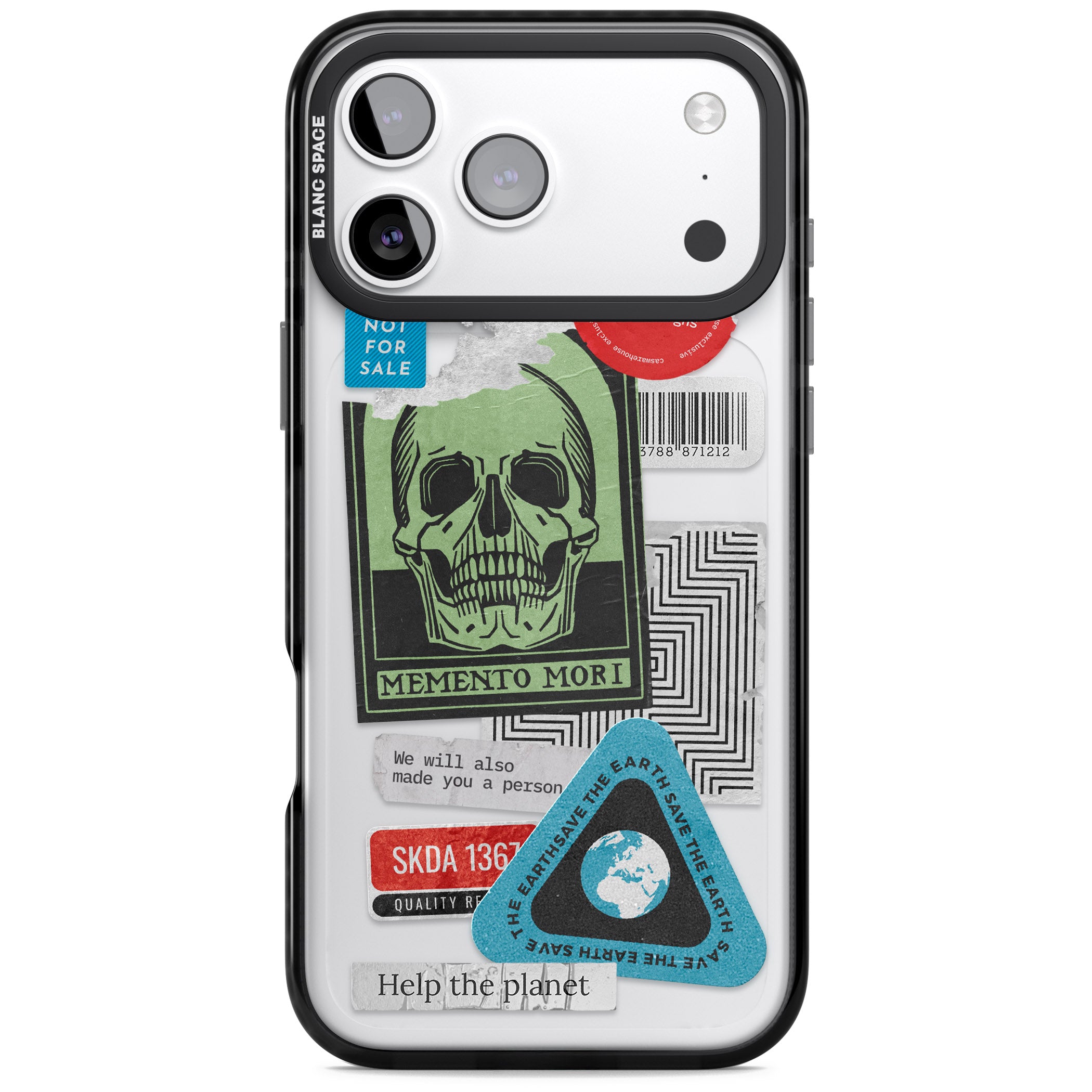 Skull Sticker Mix iPhone 17 Pro Impact Black Phone Case
