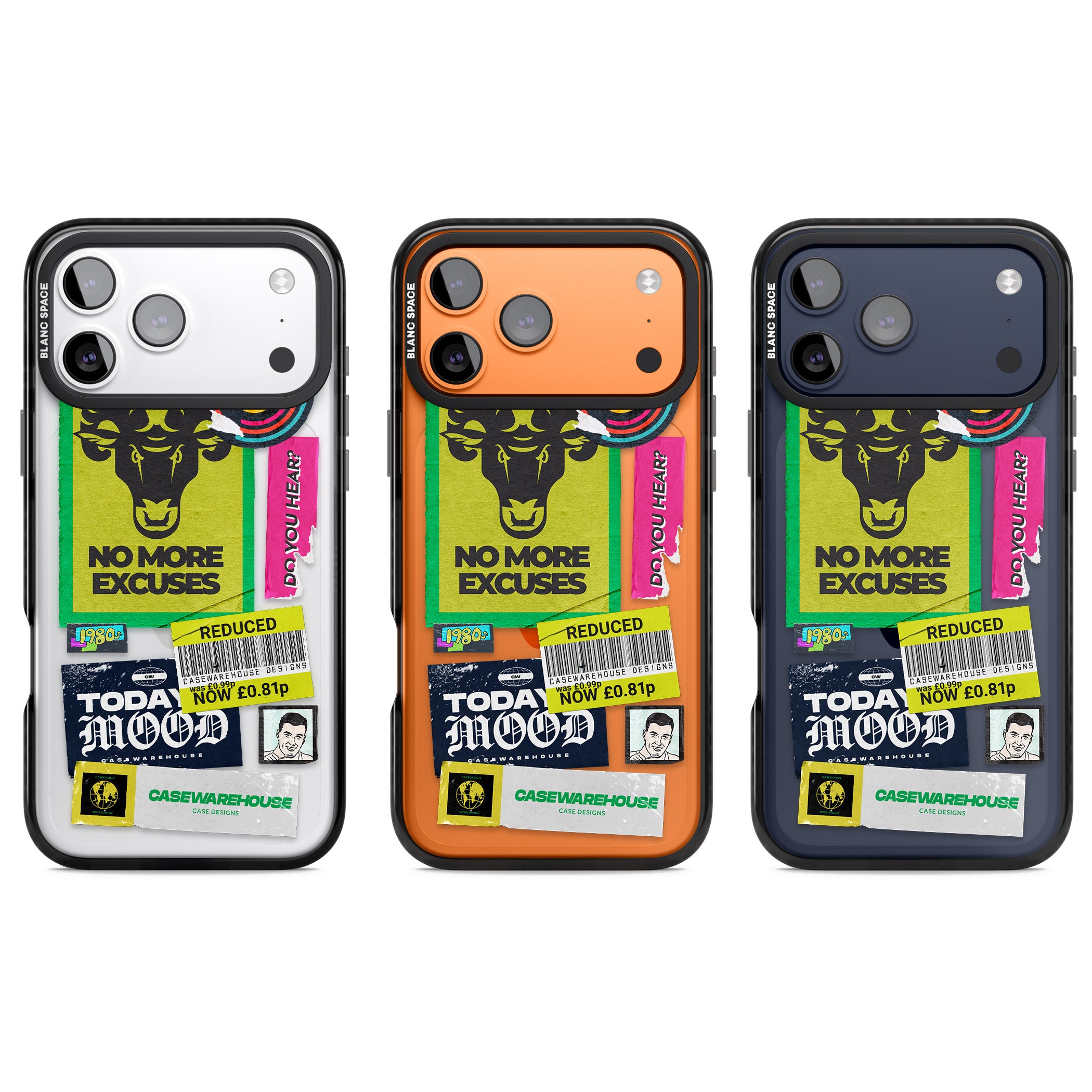 No More Excuses Sticker Mix iPhone 17 Pro Impact Black Phone Case APT Impact Protection