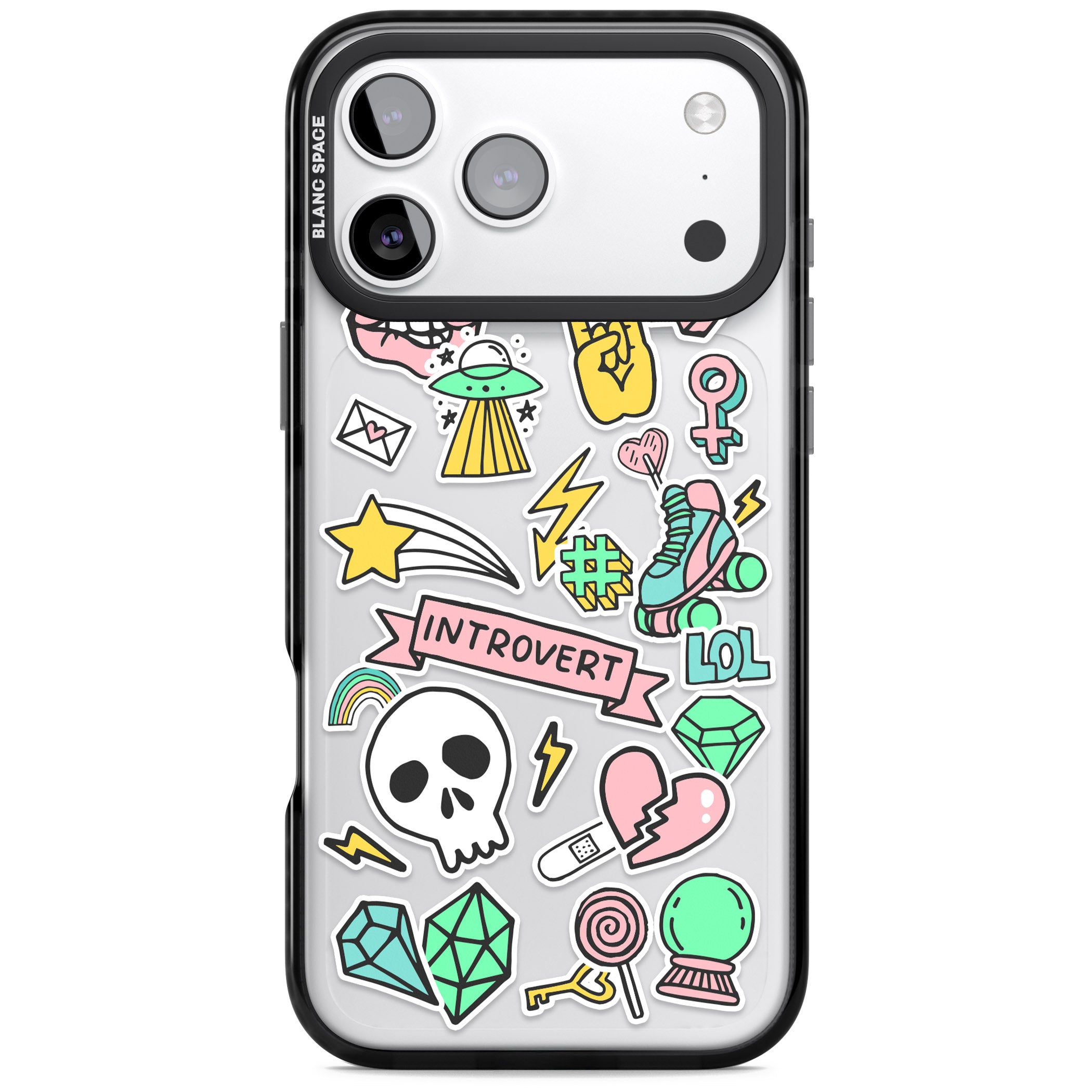 Introvert Sticker iPhone 17 Pro Impact Black Phone Case