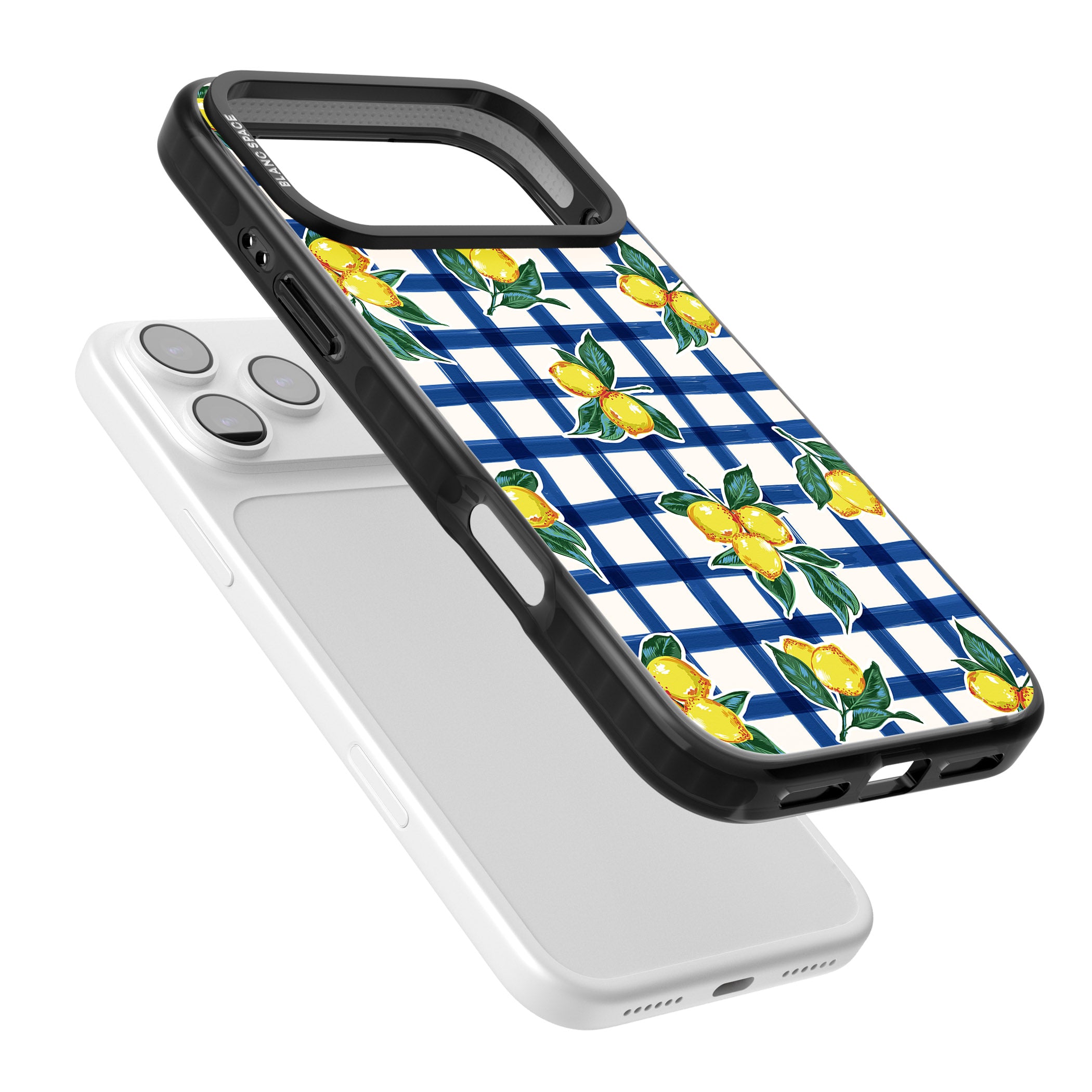 Lemon Gingham iPhone 17 Pro Impact Black Phone Case Colours