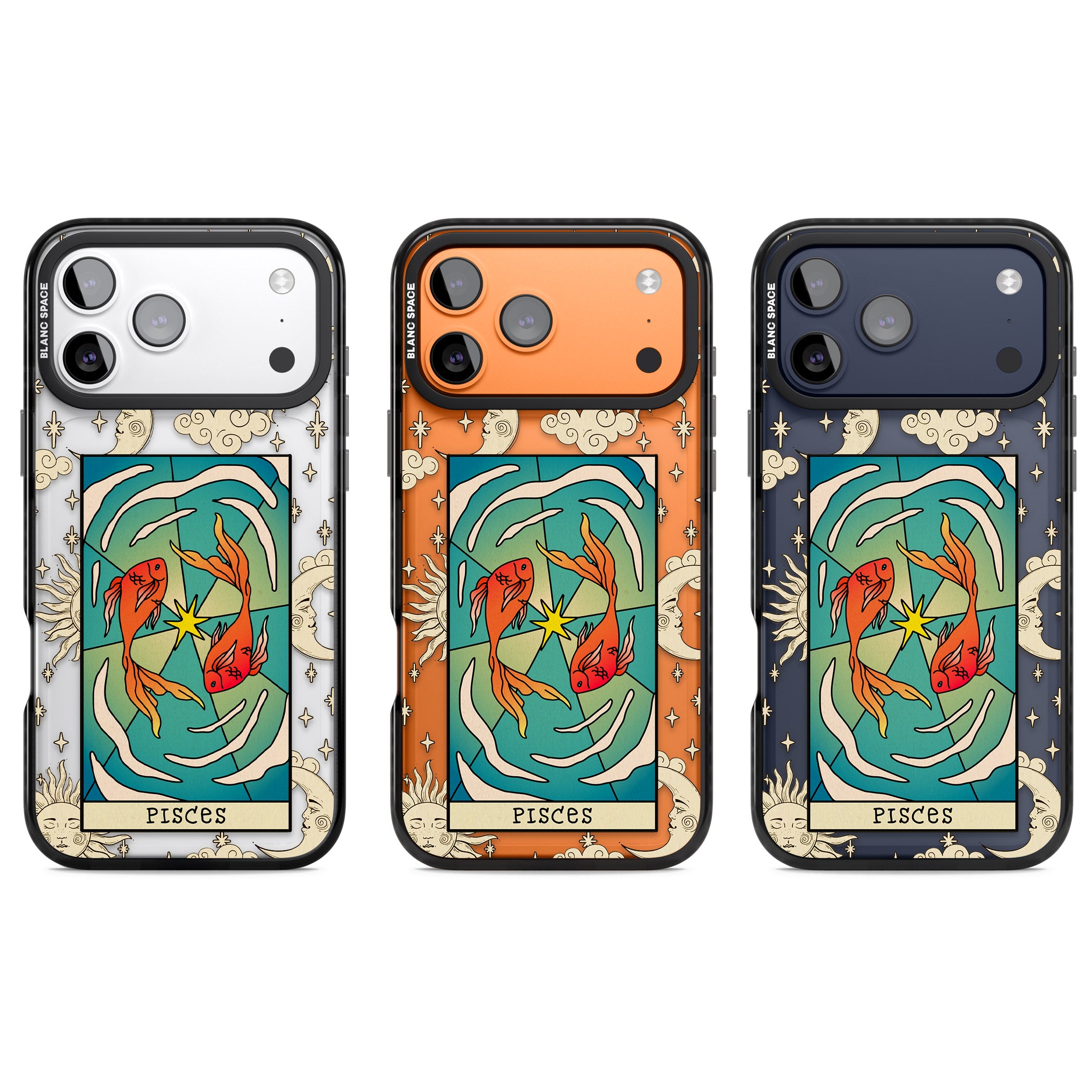 Celestial Zodiac Pisces iPhone 17 Pro Impact Black Phone Case APT Impact Protection