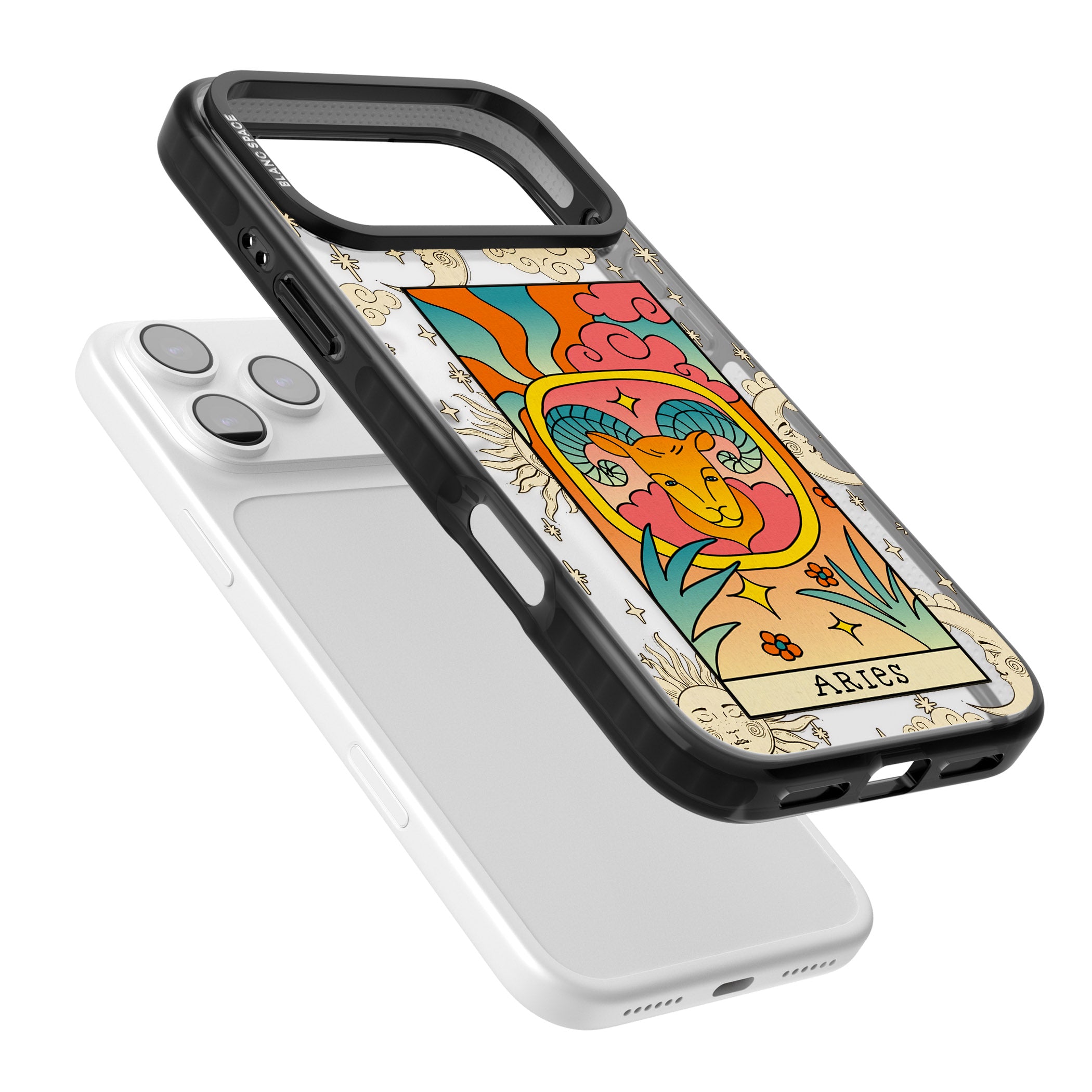 Celestial Zodiac Aries iPhone 17 Pro Impact Black Phone Case Colours