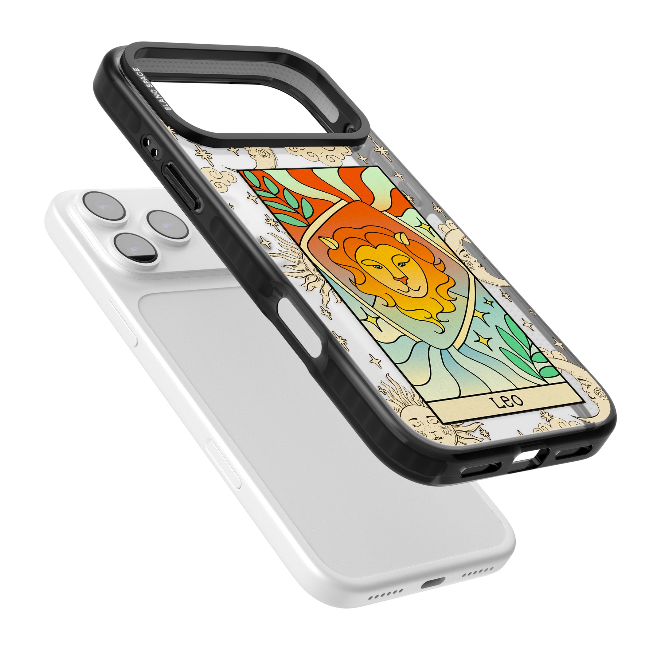Celestial Zodiac Leo iPhone 17 Pro Impact Black Phone Case Colours
