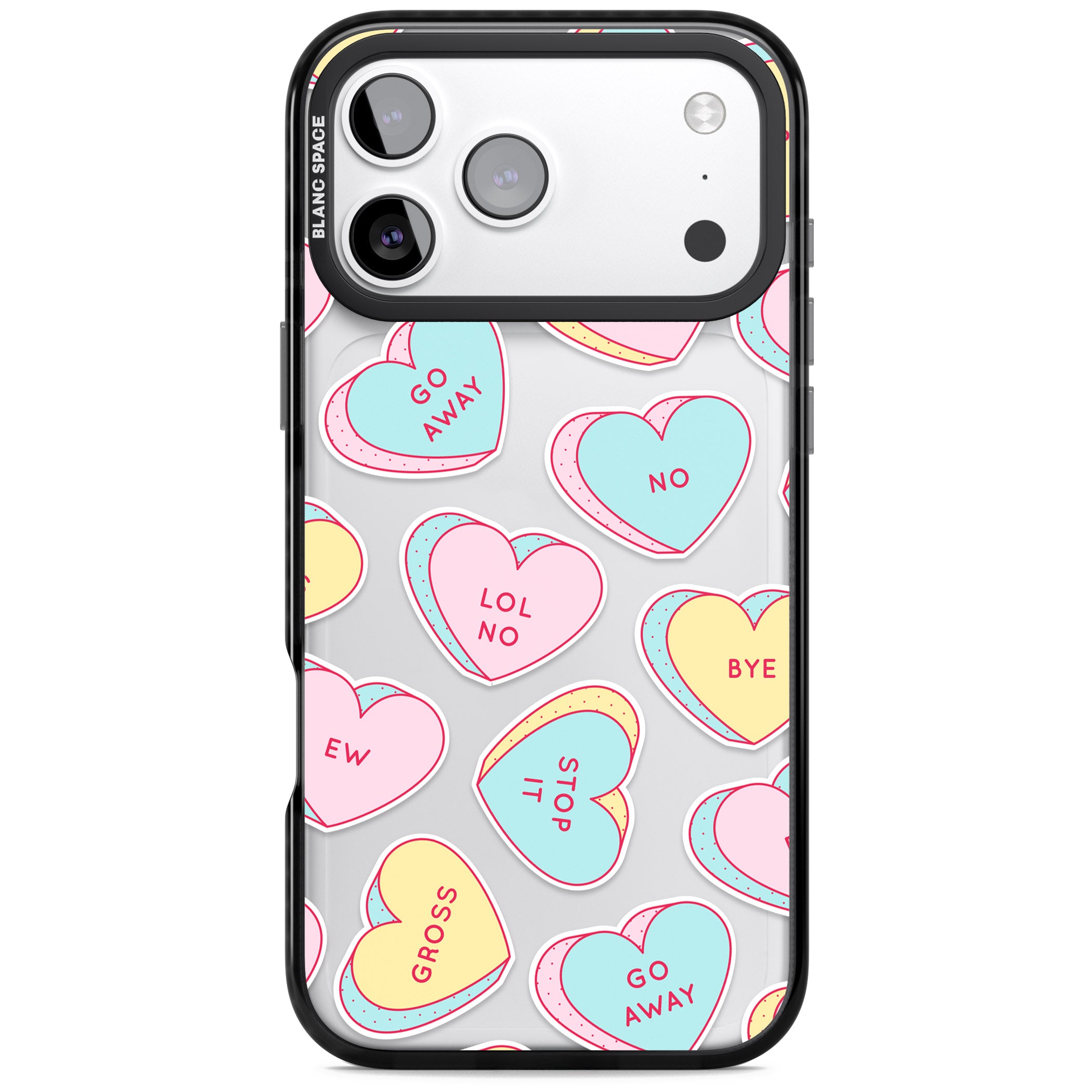 Sarcastic Love Hearts iPhone 17 Pro Impact Black Phone Case