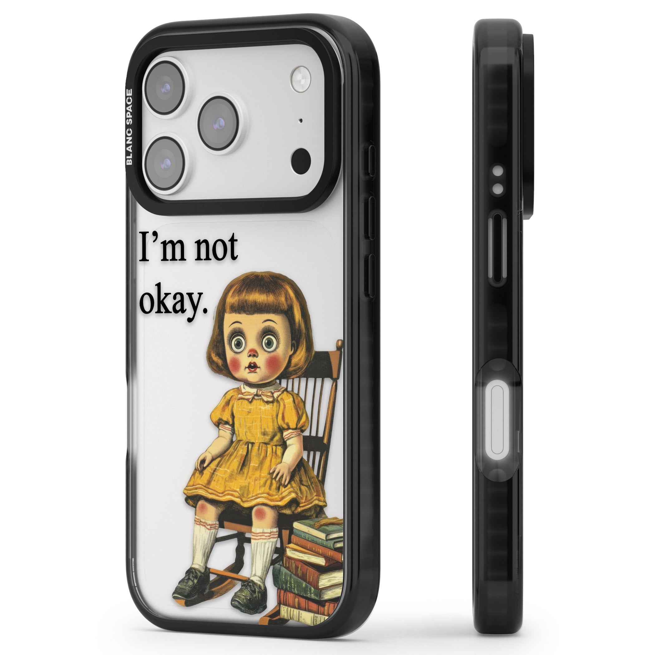 Im Not Okay iPhone 17 Pro Impact Black Phone Case Side Profile