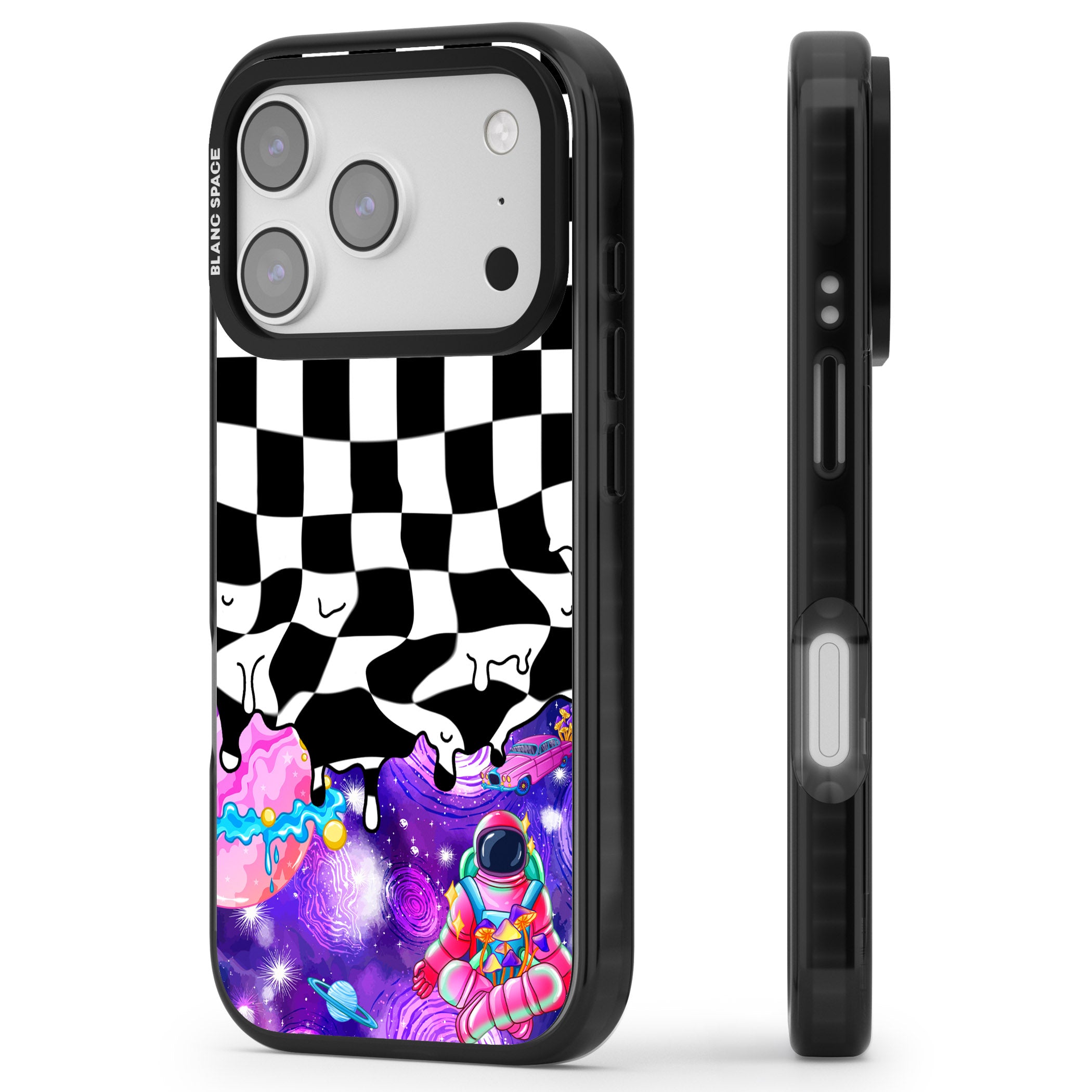 Washed Out iPhone 17 Pro Impact Black Phone Case Side Profile