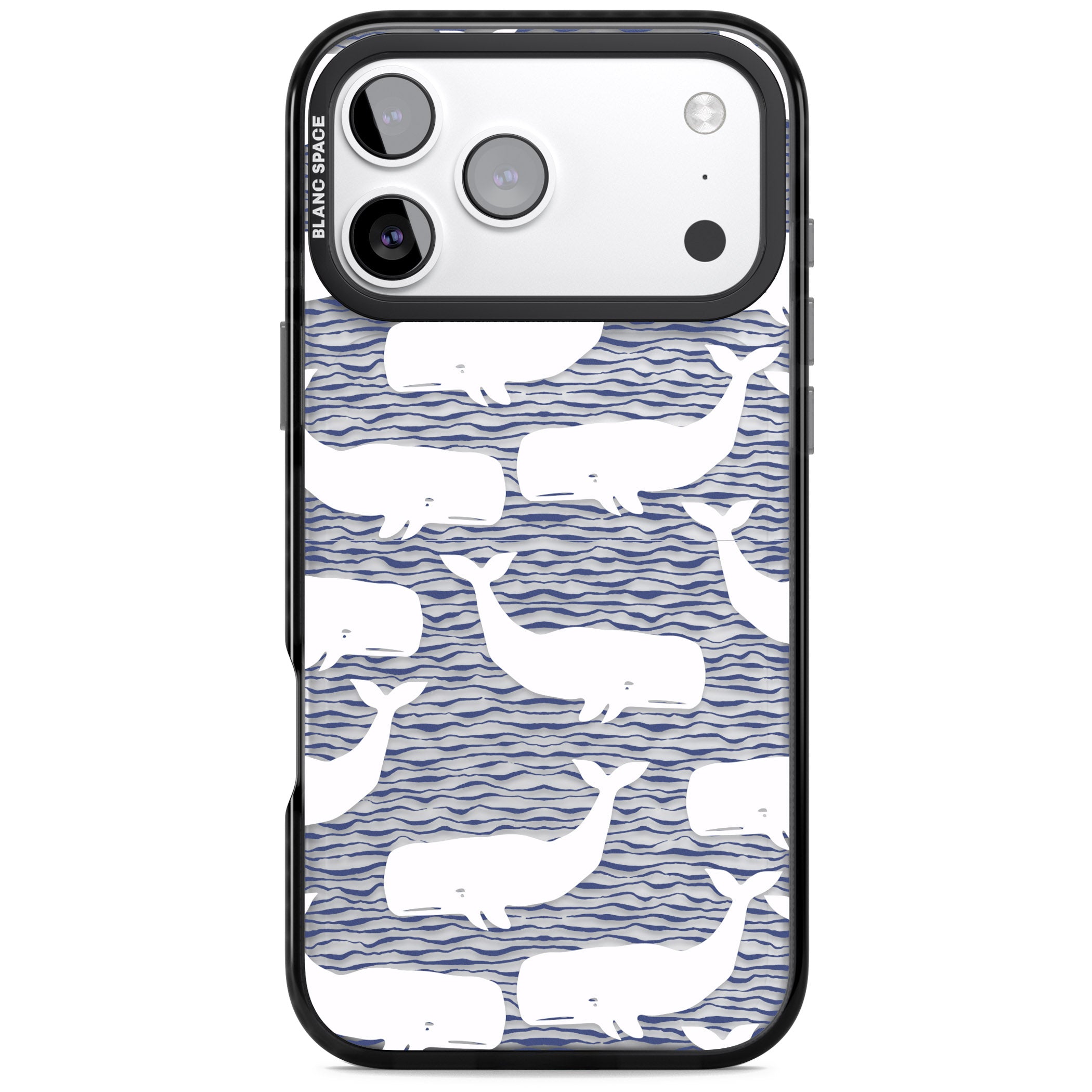 Whale Wave iPhone 17 Pro Max Impact Black Phone Case