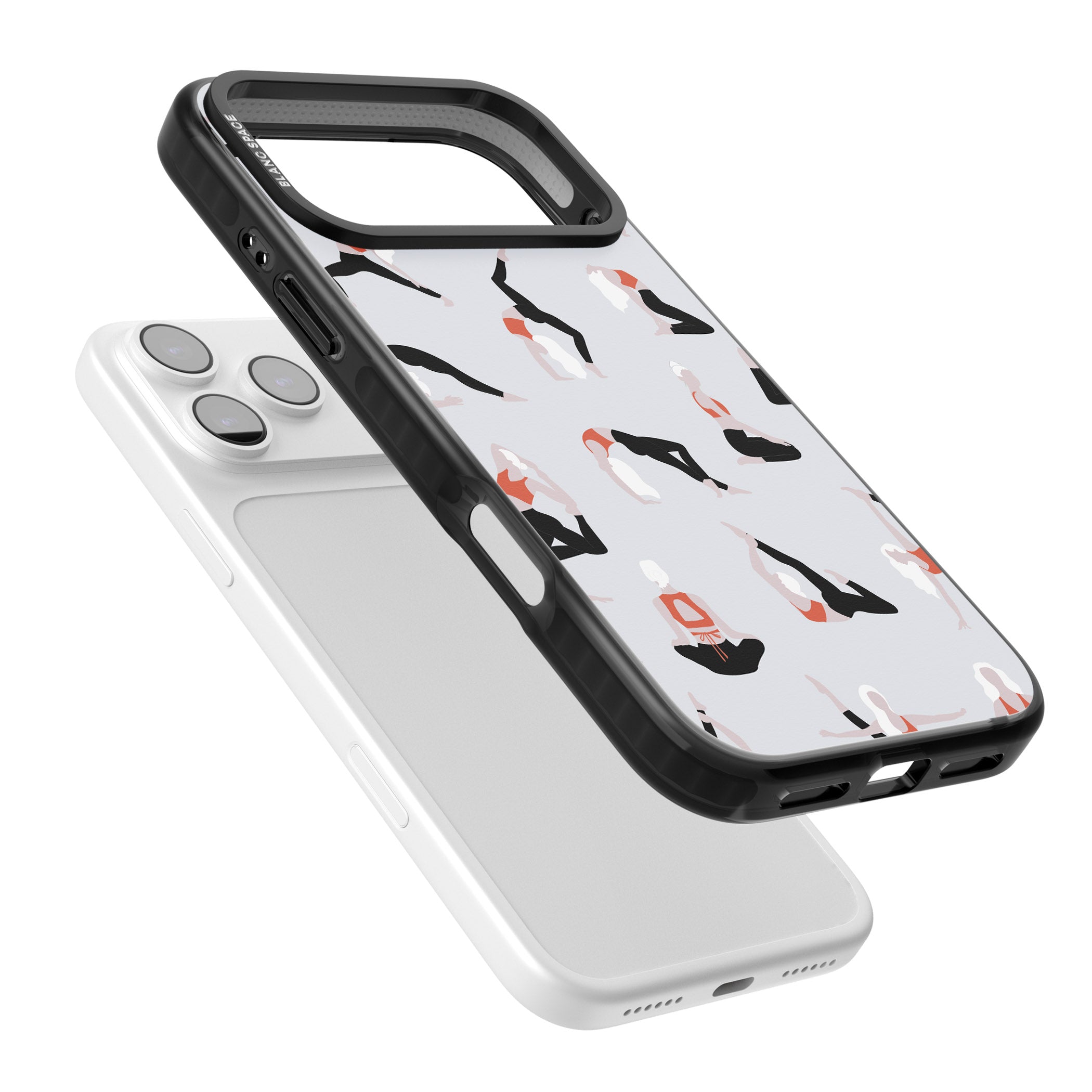 Yoga Poses Standard iPhone 17 Pro Max Impact Black Phone Case Colours