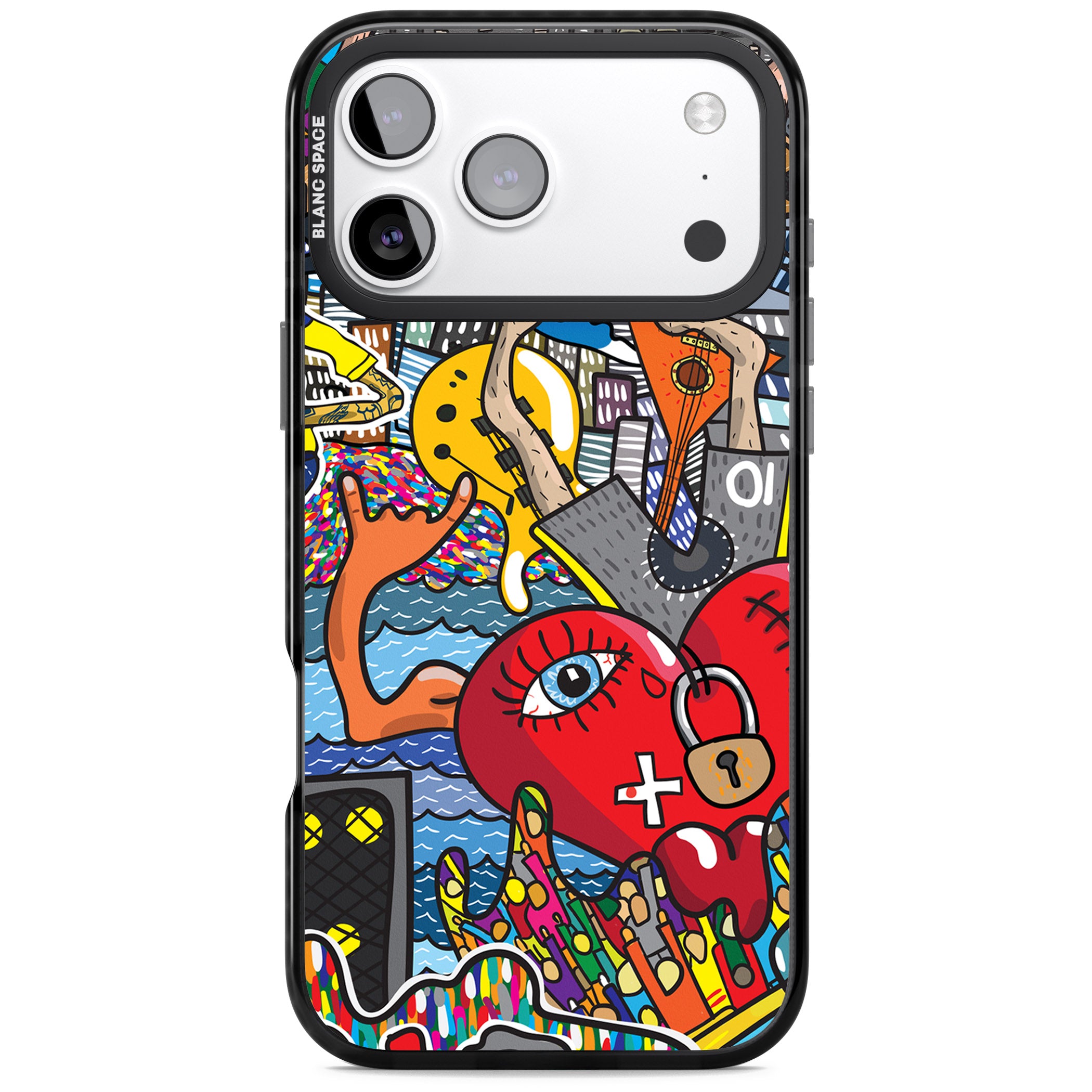 Crowd Tsunami iPhone 17 Pro Impact Black Phone Case