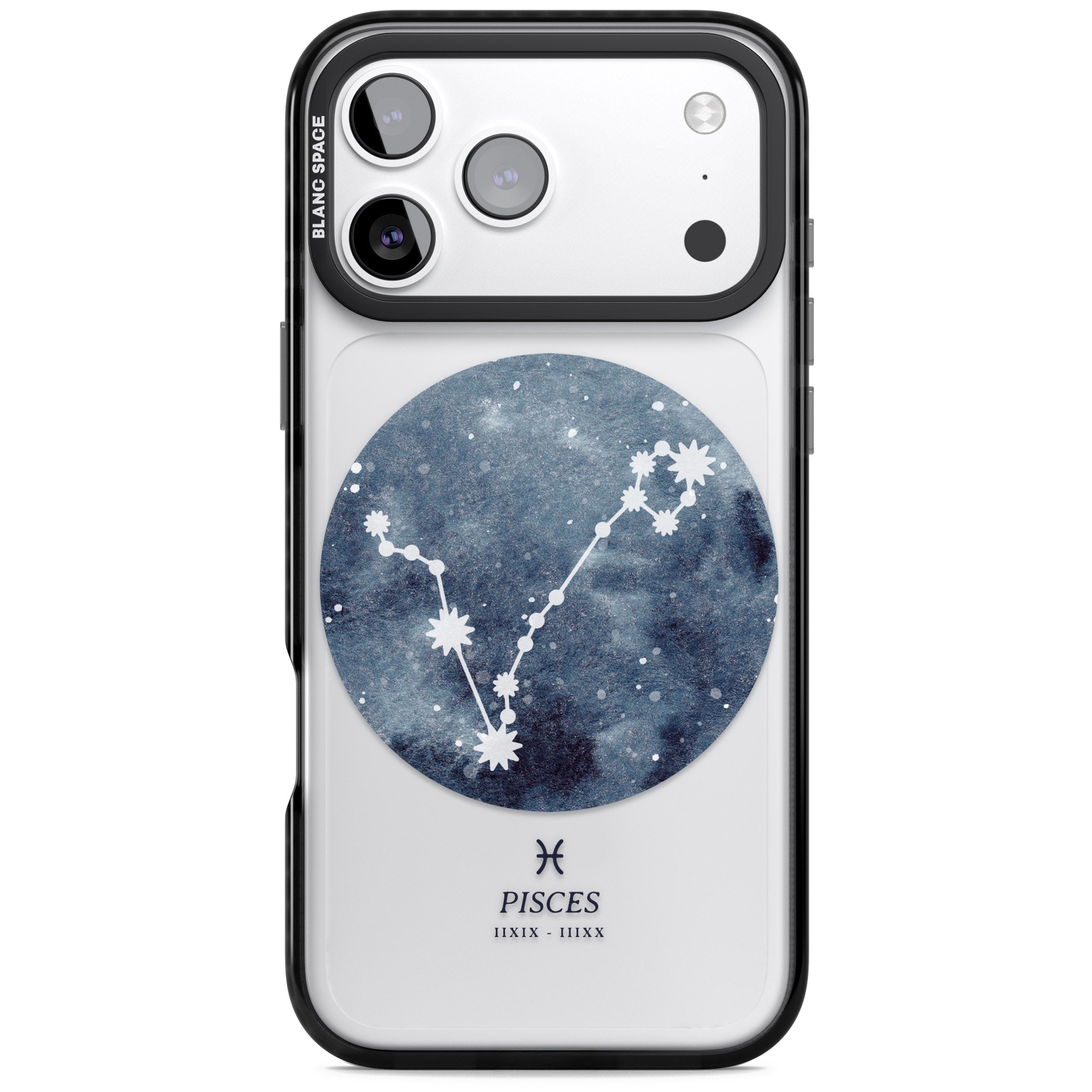 Pisces Zodiac Constellation iPhone 17 Pro Impact Black Phone Case