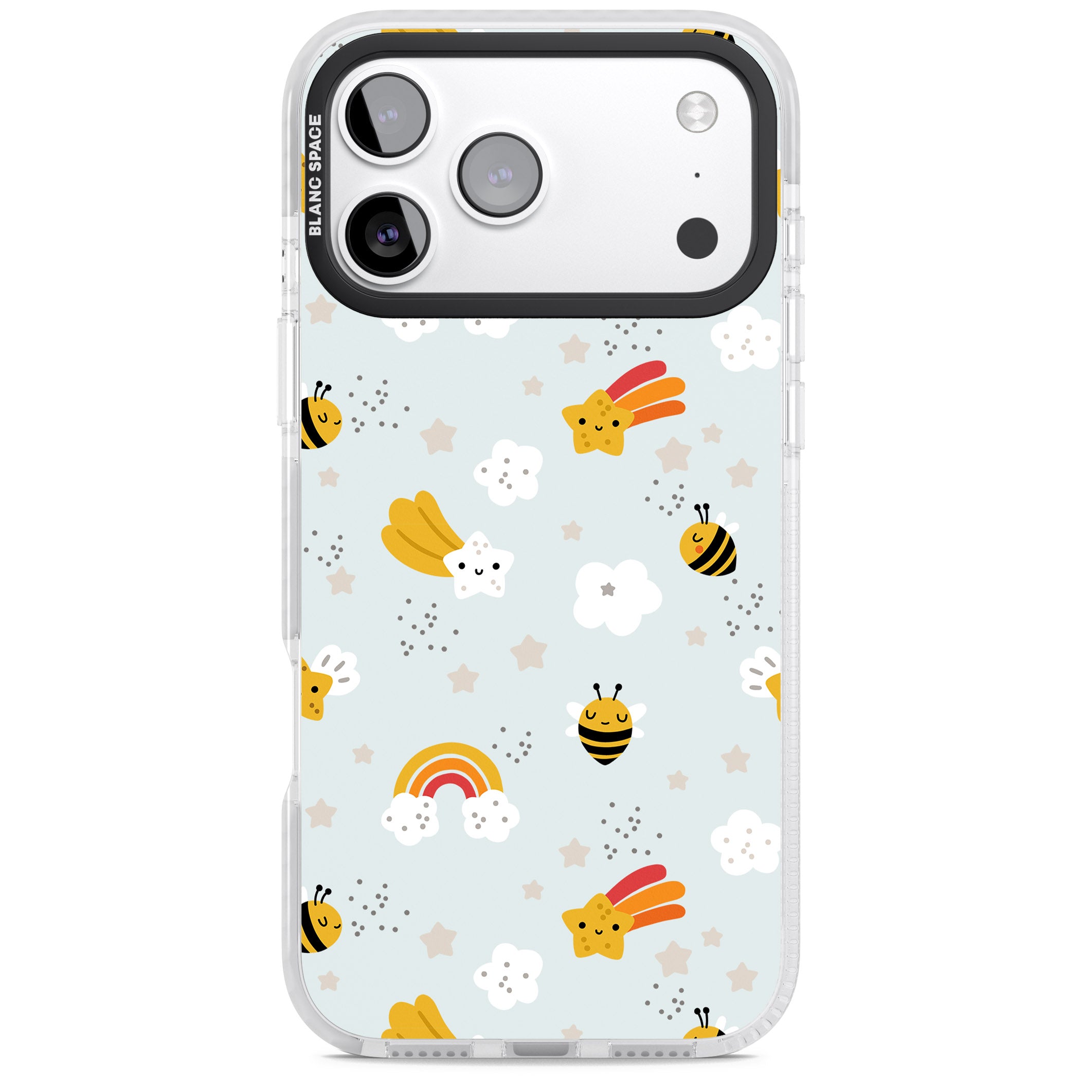 Sweet As Honey Patterns: Bees & Rainbows iPhone 17 Pro Impact Clear Phone Case