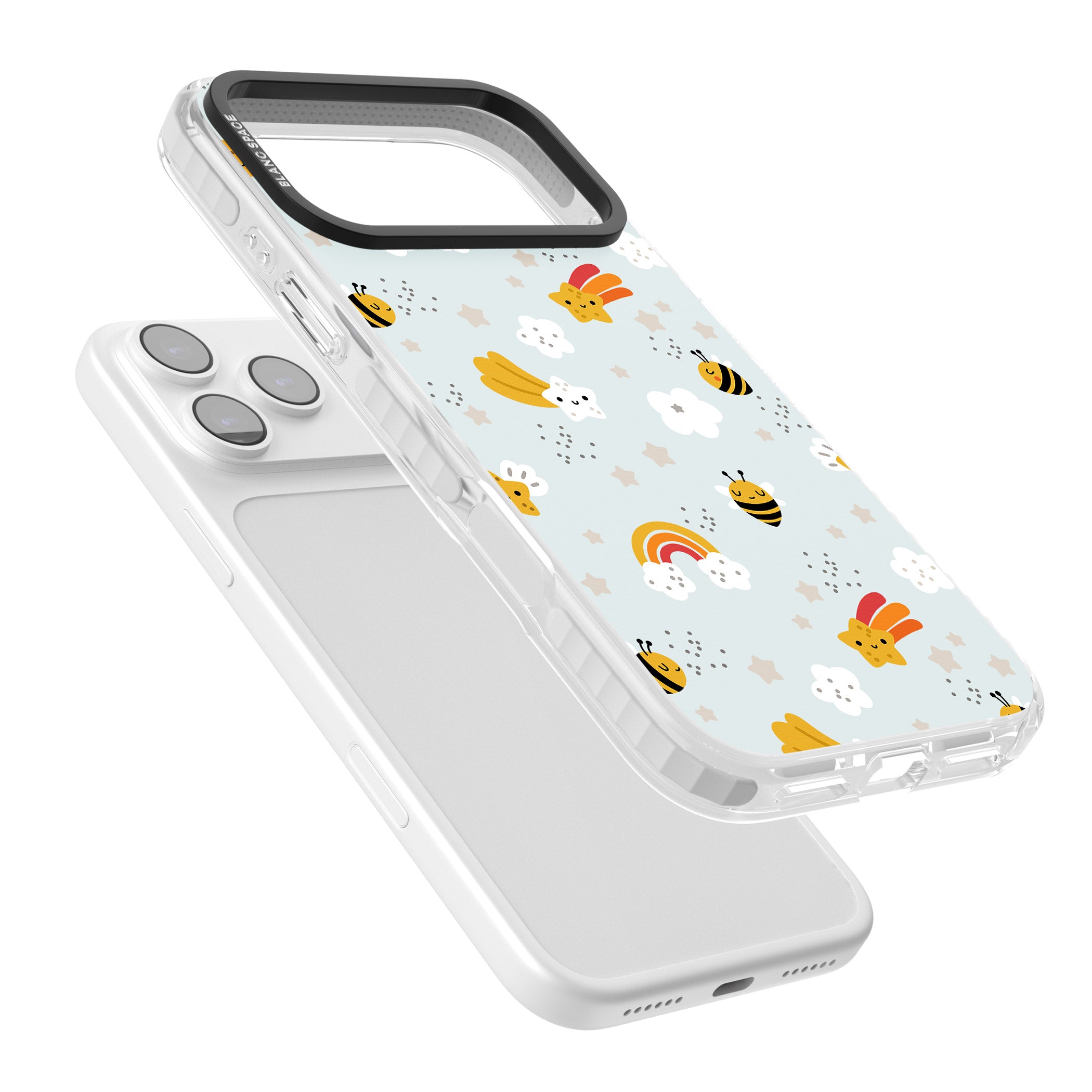 Sweet As Honey Patterns: Bees & Rainbows iPhone 17 Pro Impact Clear Phone Case Colours