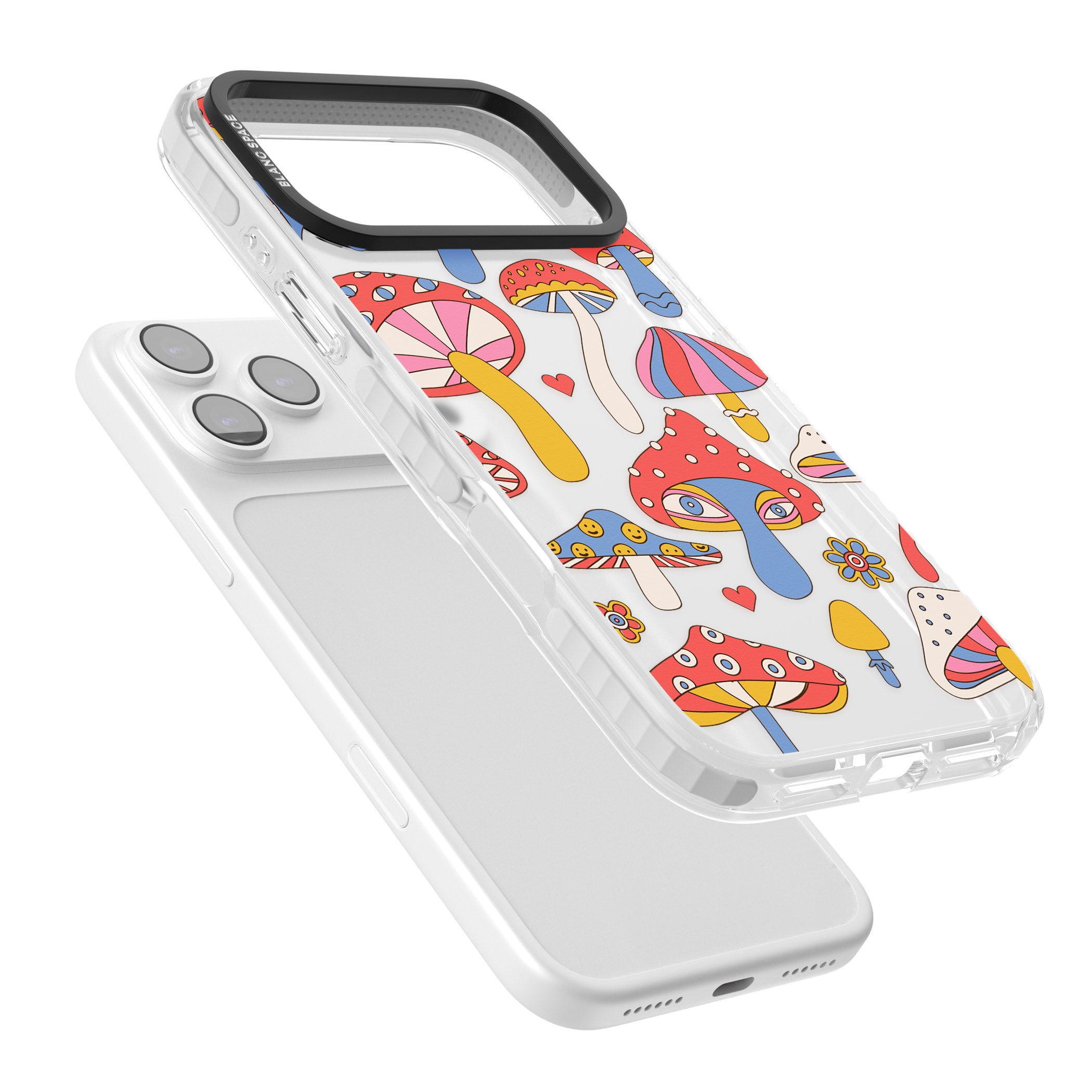 Vibrant Shrooms iPhone 17 Pro Impact Clear Phone Case Colours