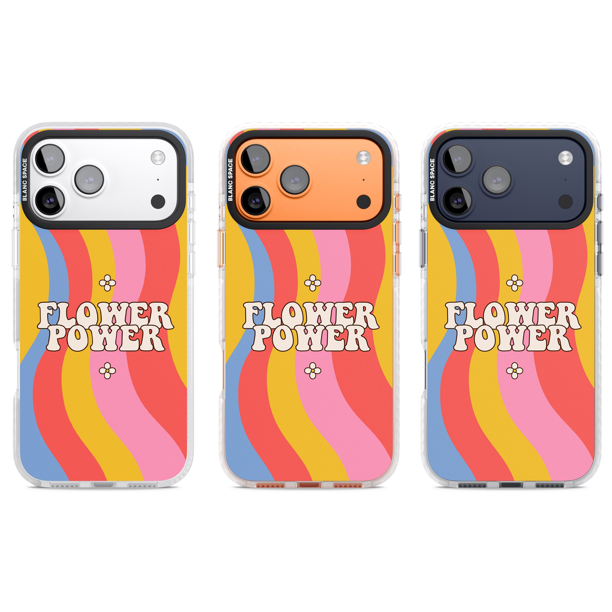 Melting Flower Power iPhone 17 Pro Impact Clear Phone Case APT Impact Protection