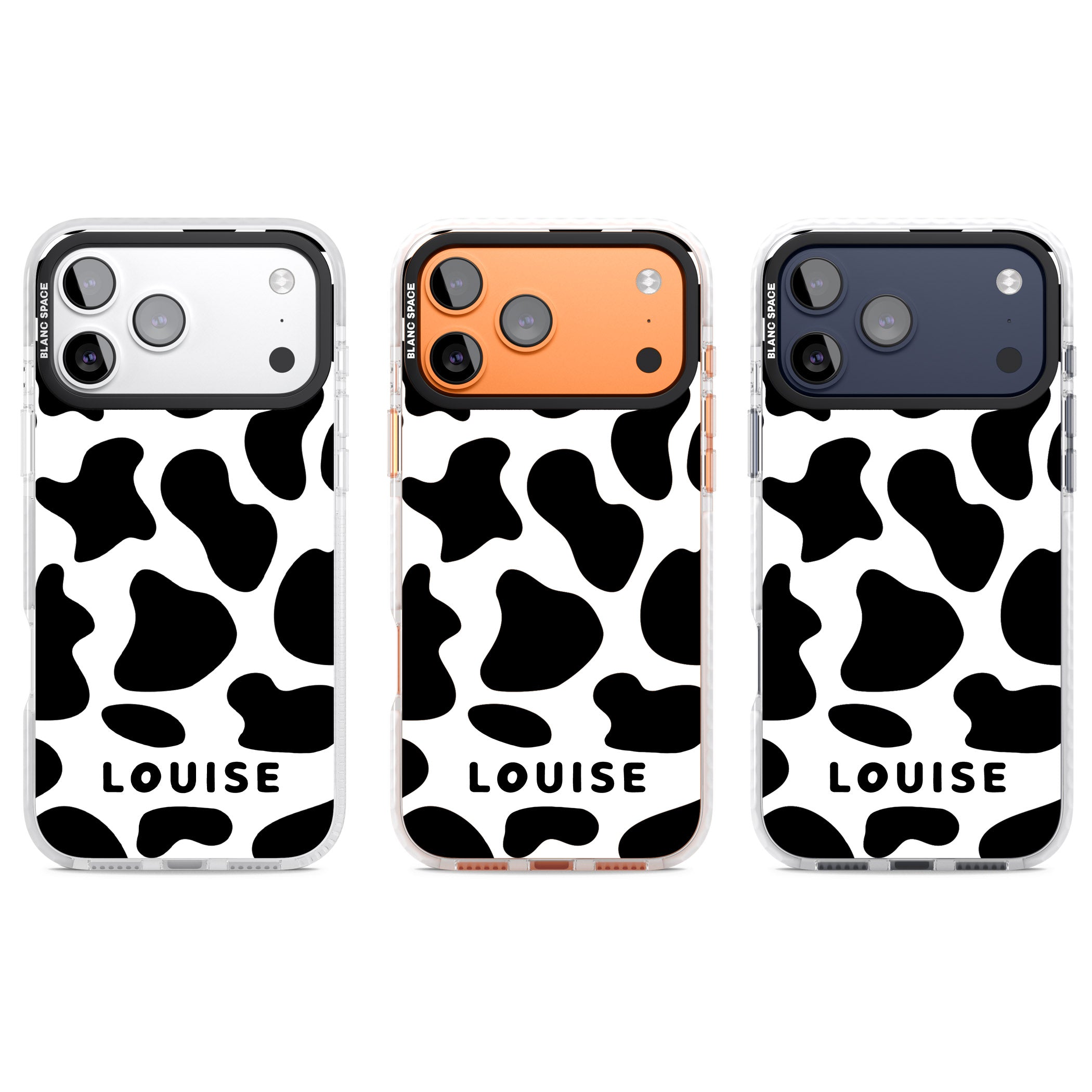 Personalised Cow Print iPhone 17 Pro Impact Clear Phone Case APT Impact Protection