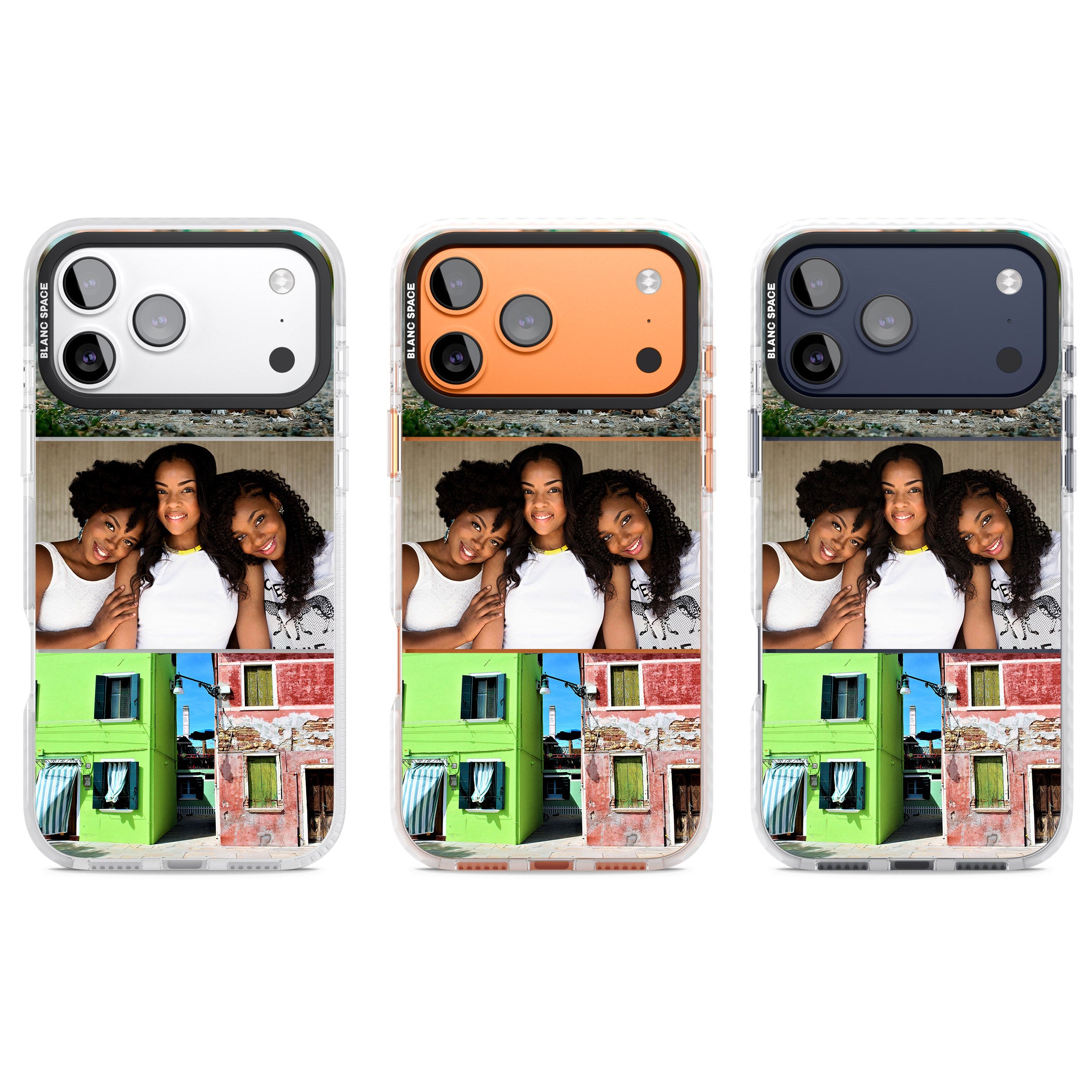 Personalised 3 Photo Grid iPhone 17 Pro Impact Clear Phone Case APT Impact Protection