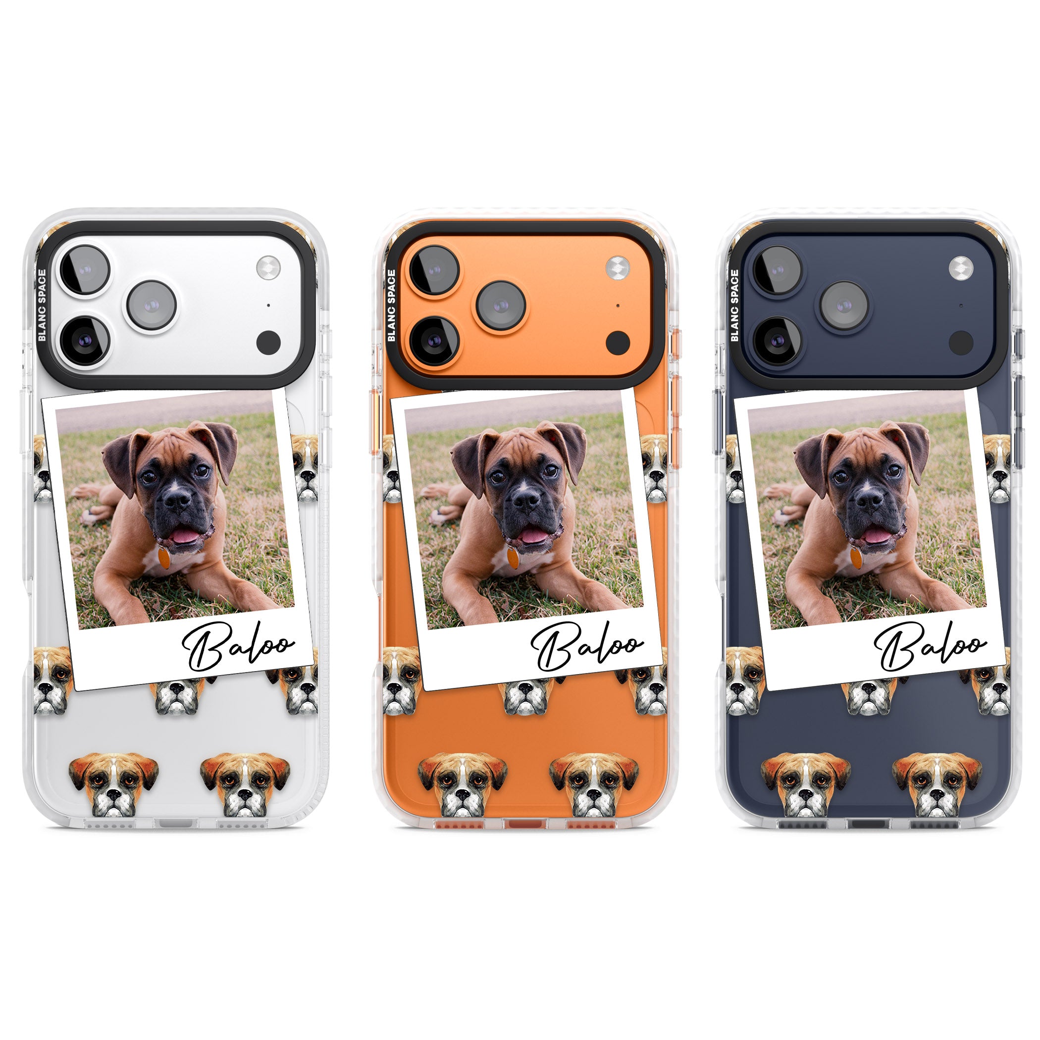 Personalised Boxer Instant Camera Photo iPhone 17 Pro Impact Clear Phone Case APT Impact Protection