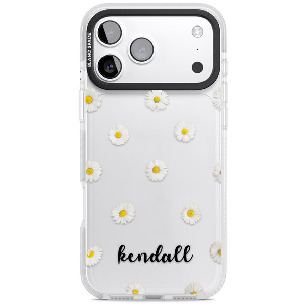 Personalised White Daisies & Cursive
