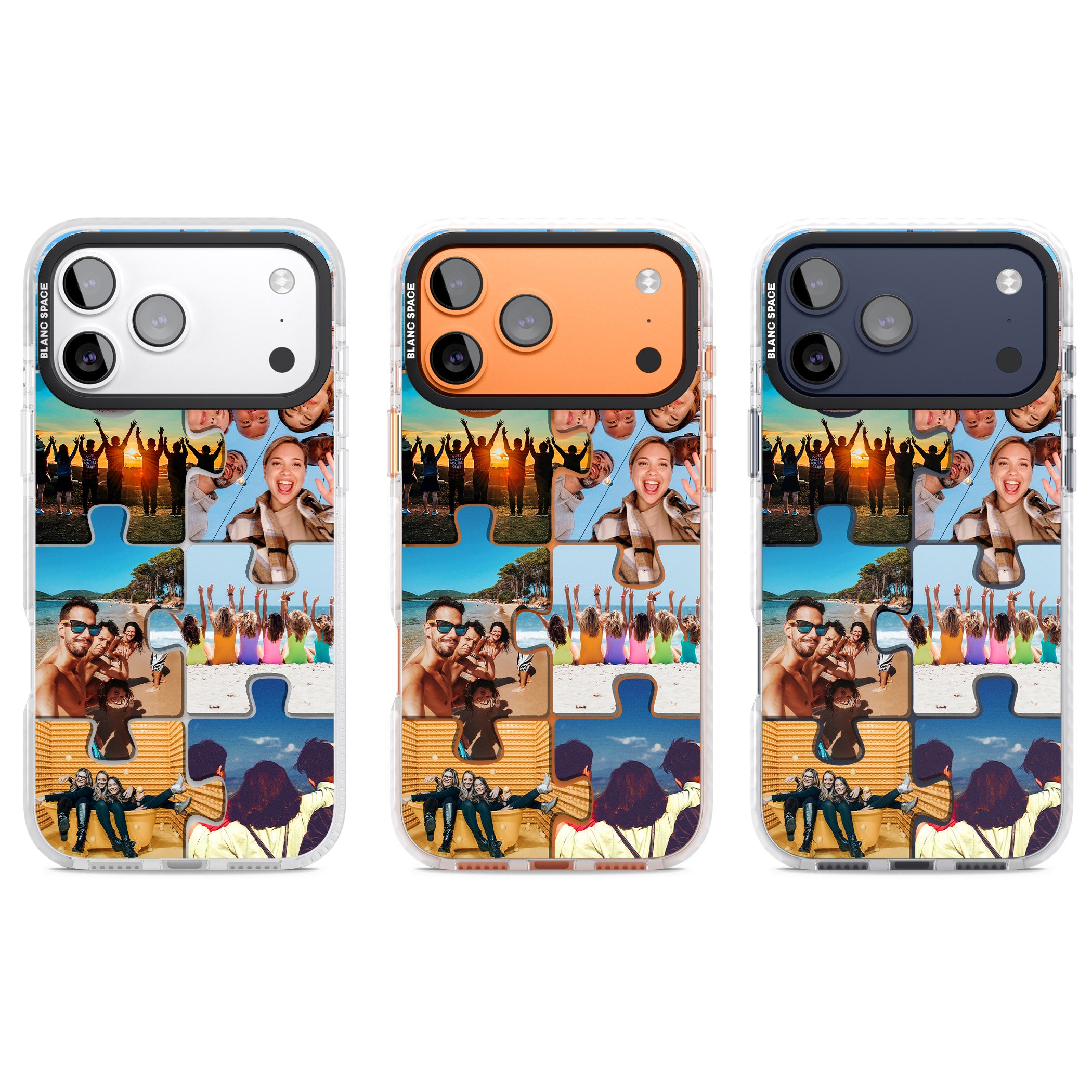 Personalised Jigsaw Photo Grid iPhone 17 Pro Impact Clear Phone Case APT Impact Protection