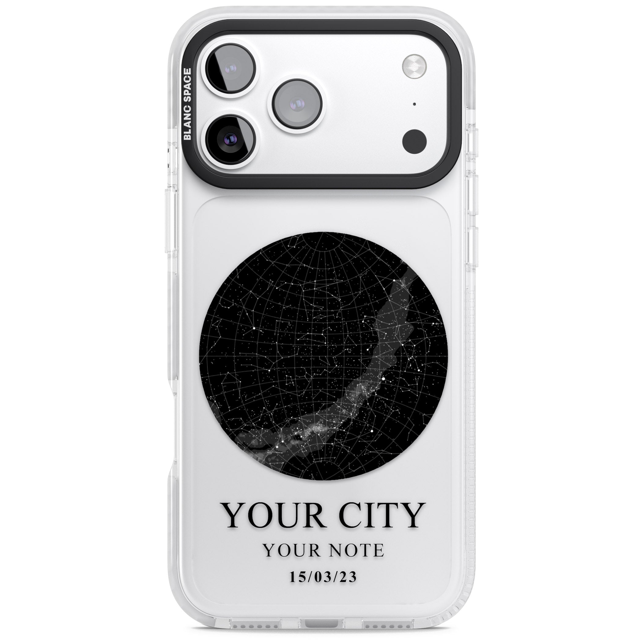 Personalised Star Map iPhone 17 Pro Impact Clear Phone Case