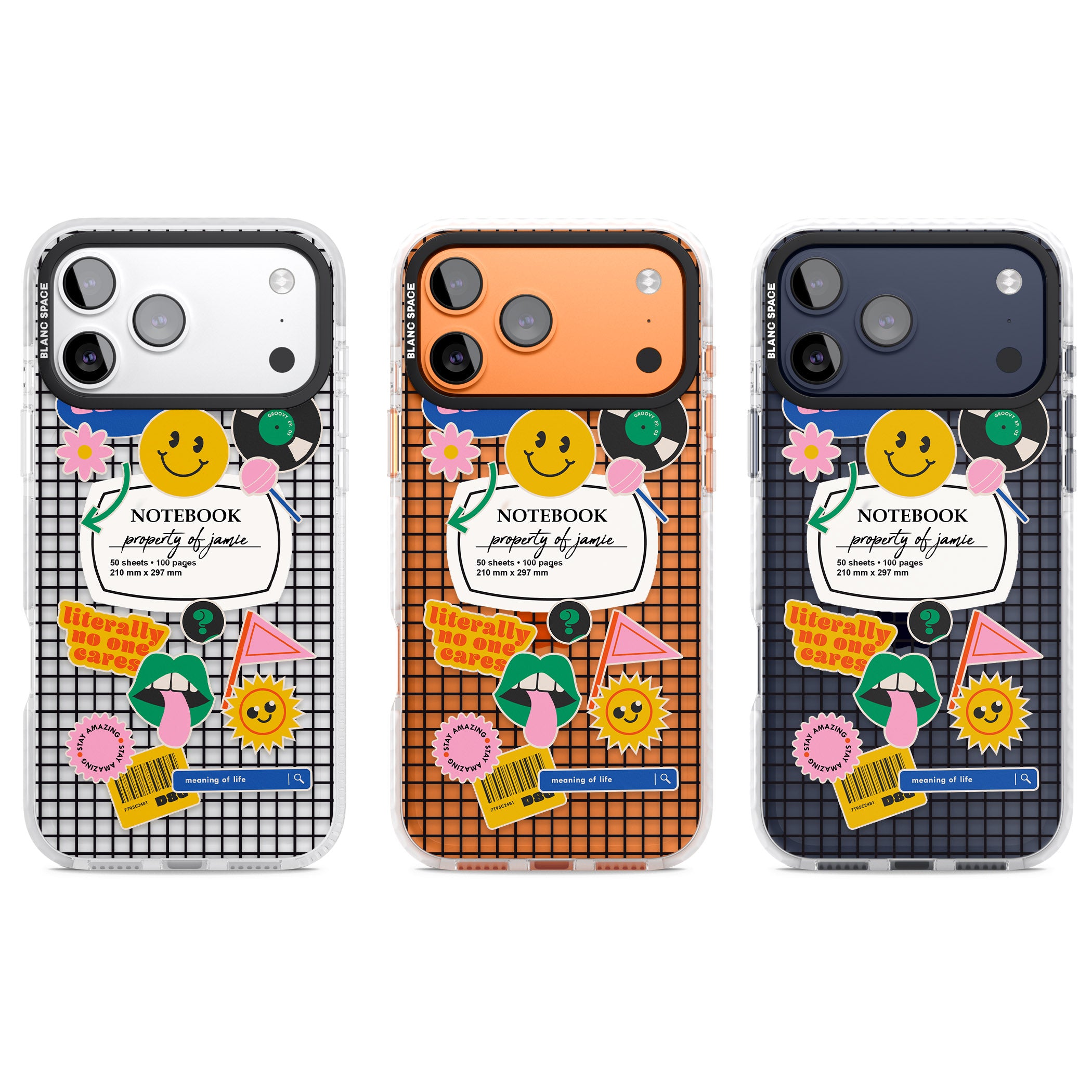 Personalised Sticker Mix Grid iPhone 17 Pro Impact Clear Phone Case APT Impact Protection