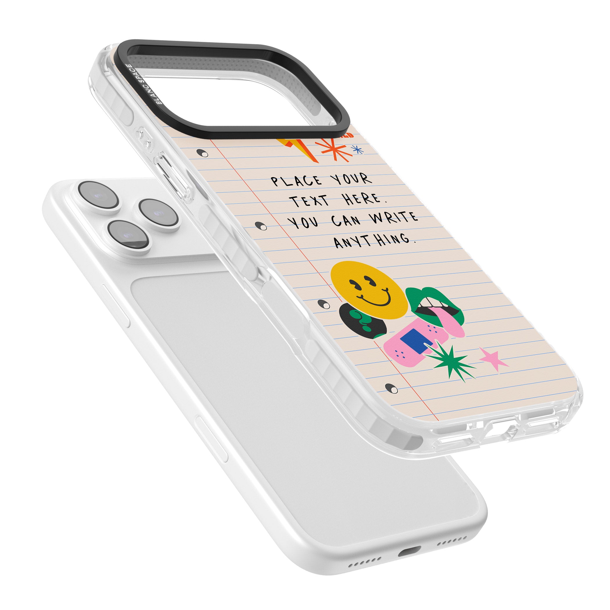 Personalised Retro Rainbow Fun iPhone 17 Pro Impact Clear Phone Case Colours