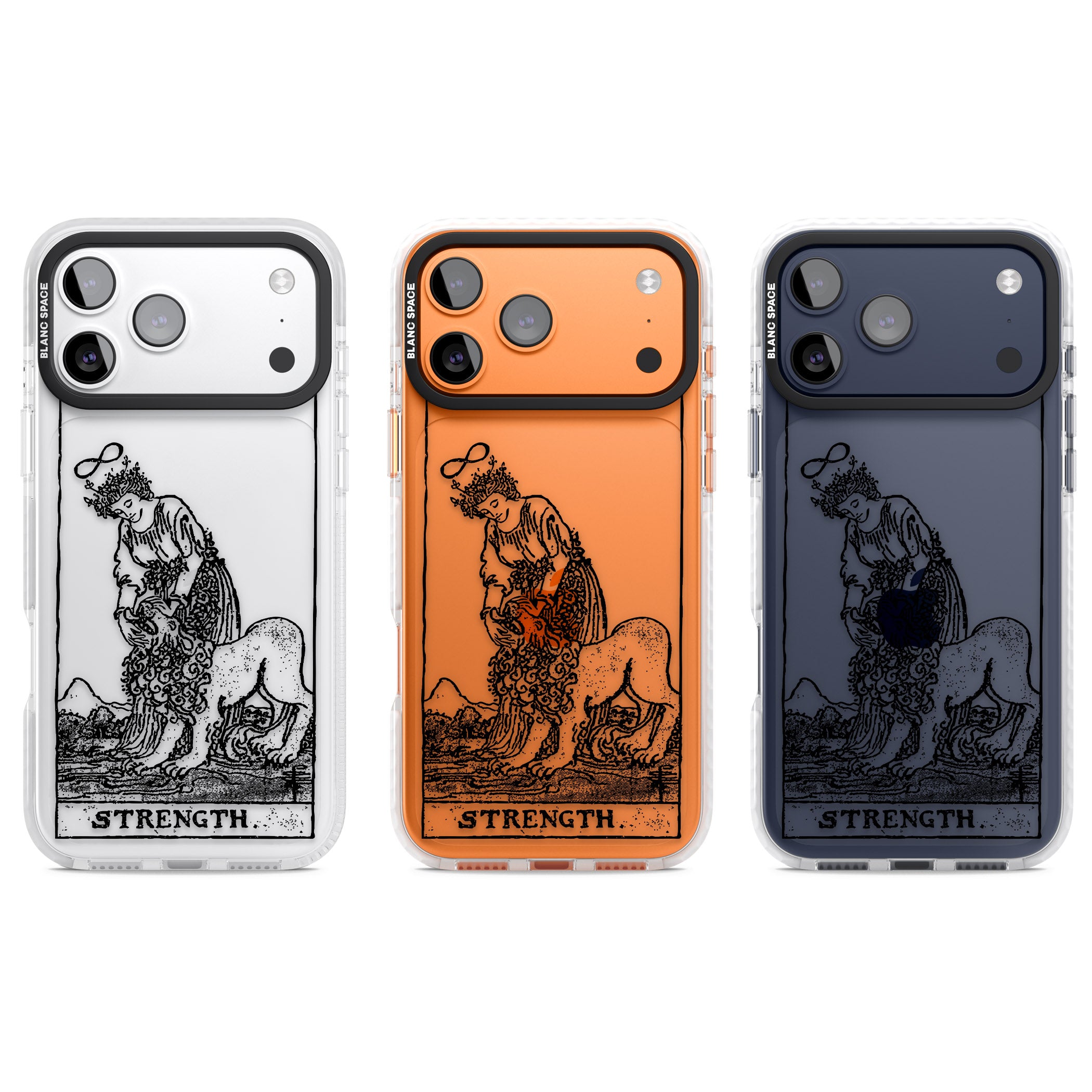 Personalised Strength Tarot Card (Clear) iPhone 17 Pro Impact Clear Phone Case APT Impact Protection