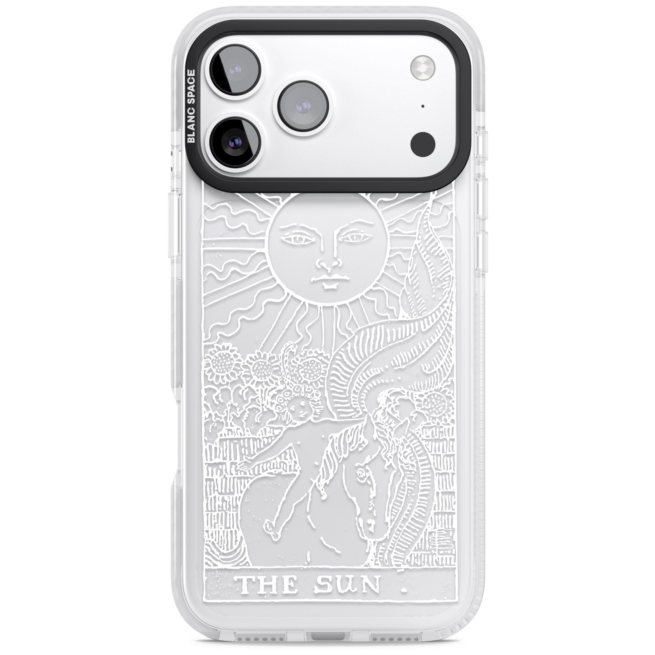 Personalised The Sun Tarot Card (White) iPhone 17 Pro Impact Clear Phone Case
