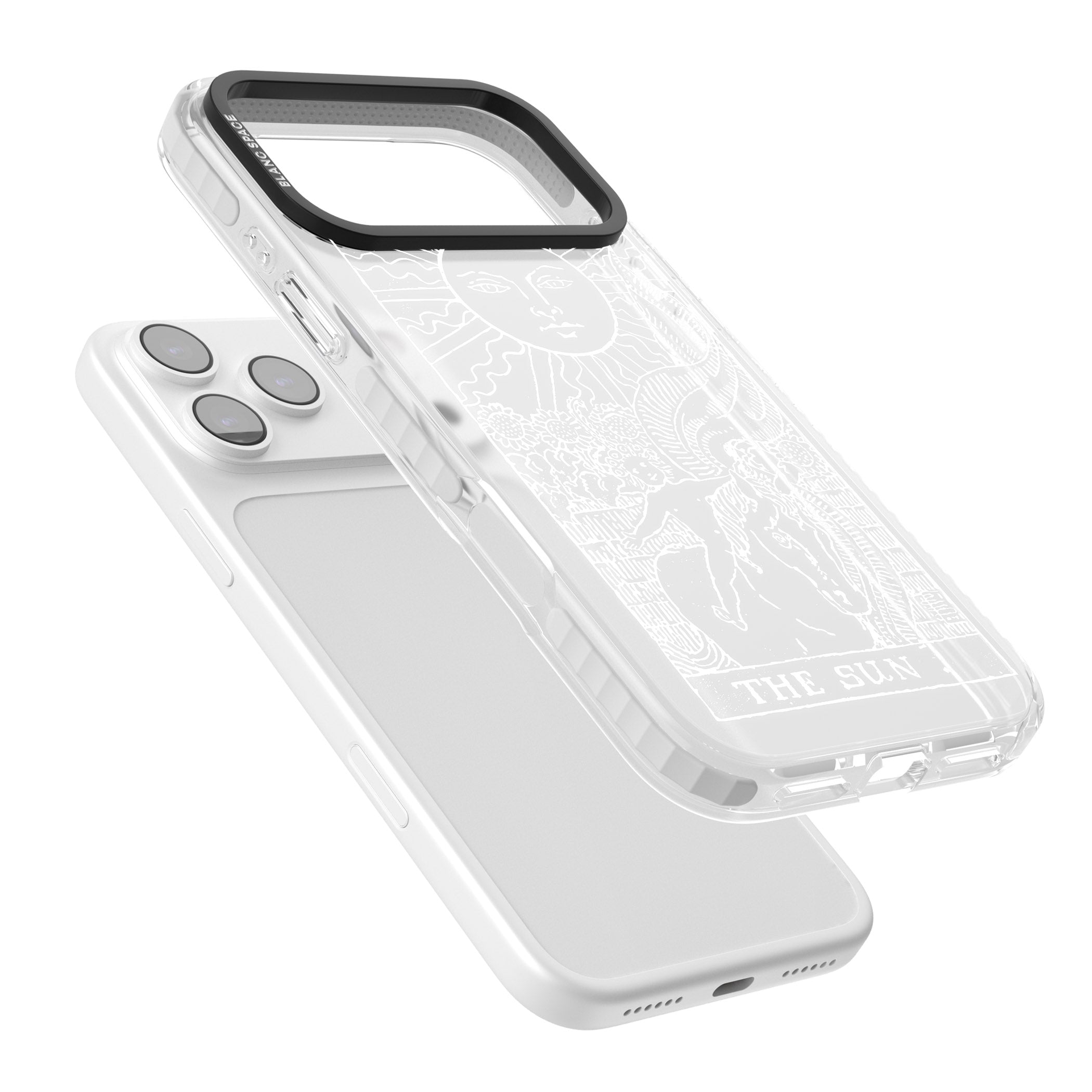 Personalised The Sun Tarot Card (White) iPhone 17 Pro Impact Clear Phone Case Colours