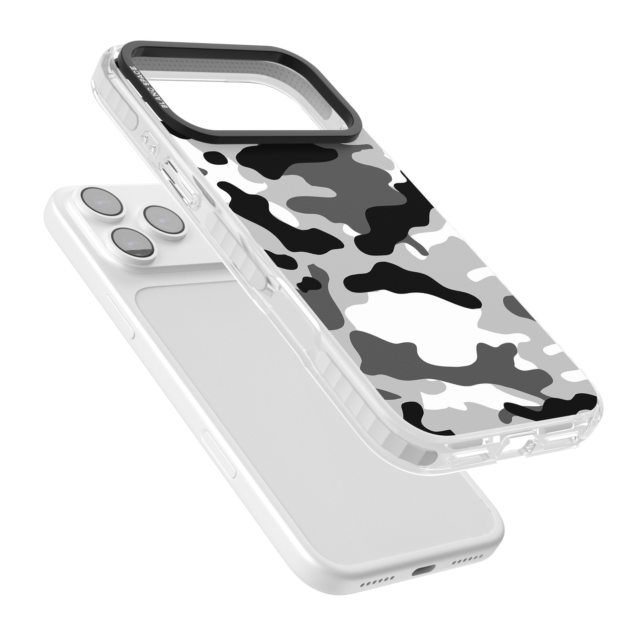 Grey Camo iPhone 17 Pro Impact Clear Phone Case Colours
