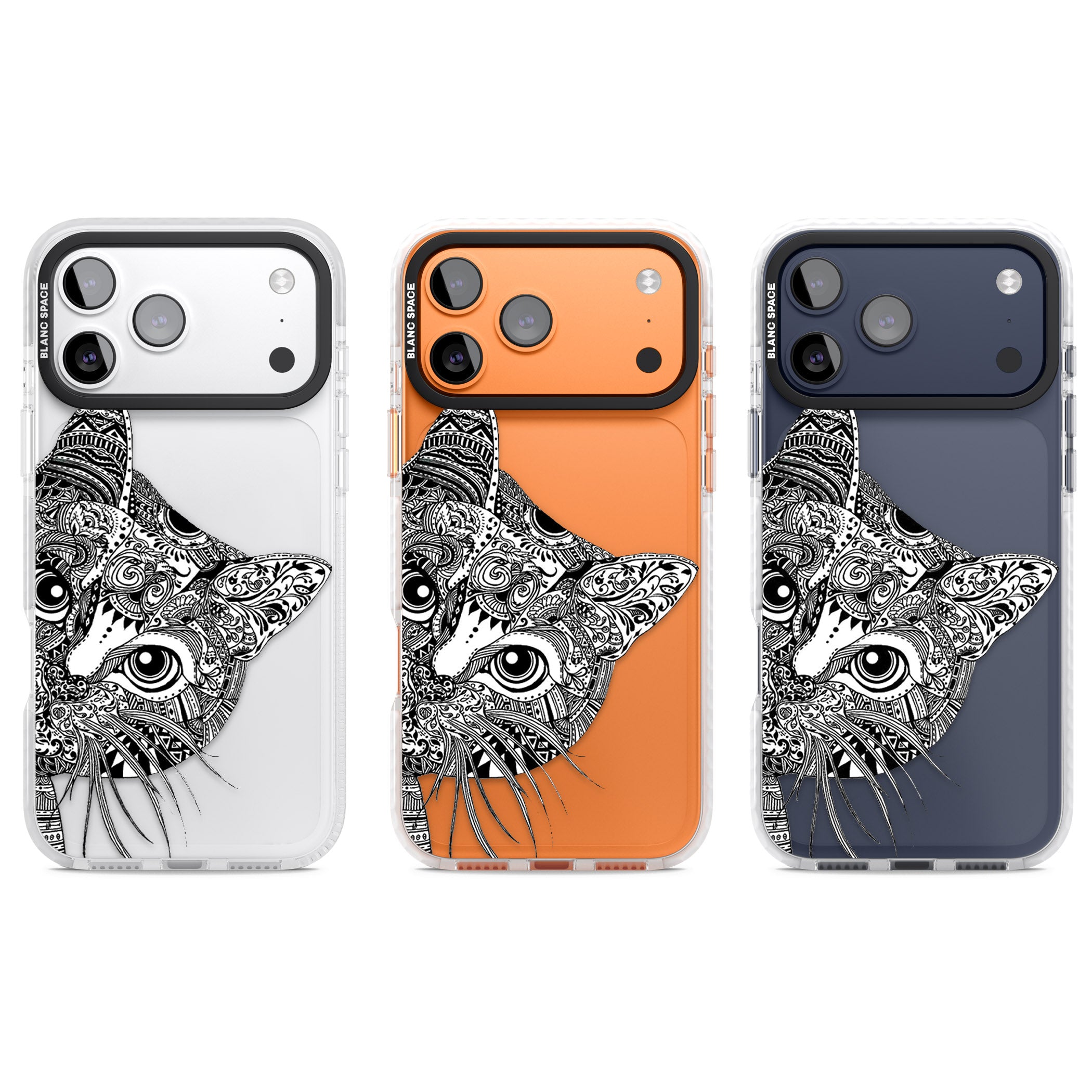 Henna Cat iPhone 17 Pro Impact Clear Phone Case APT Impact Protection