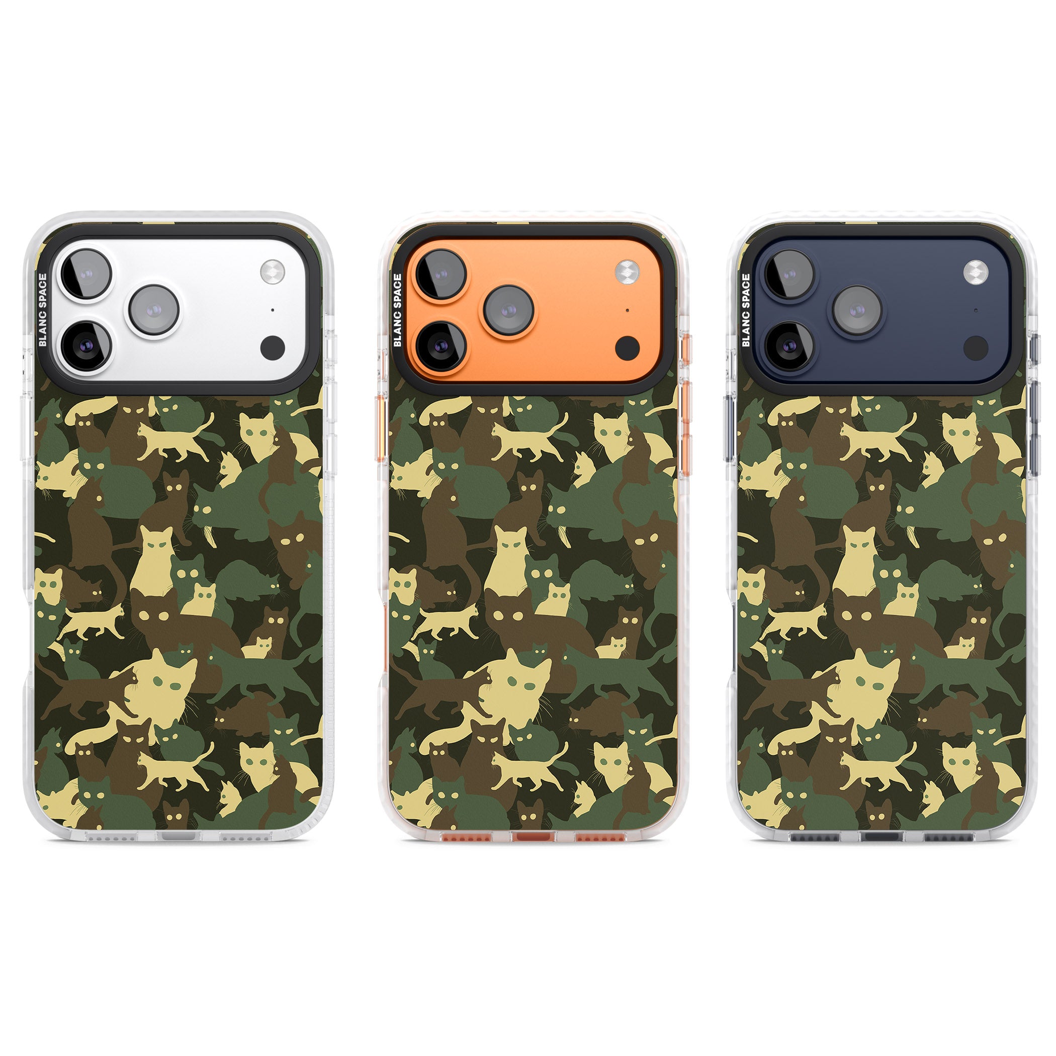 Forest Cat Camo iPhone 17 Pro Impact Clear Phone Case APT Impact Protection
