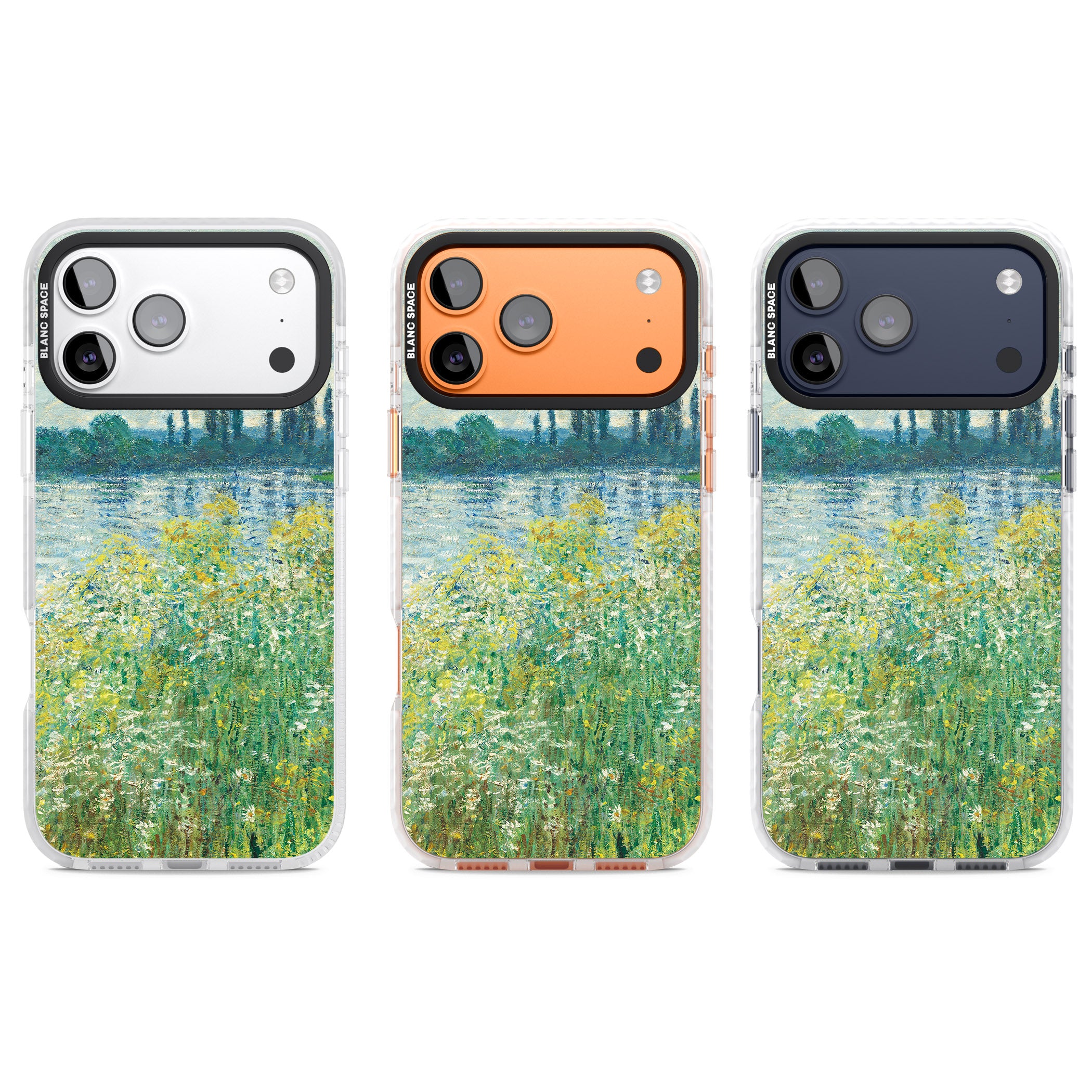 Banks Of The Seine By Claude Monet iPhone 17 Pro Impact Clear Phone Case APT Impact Protection