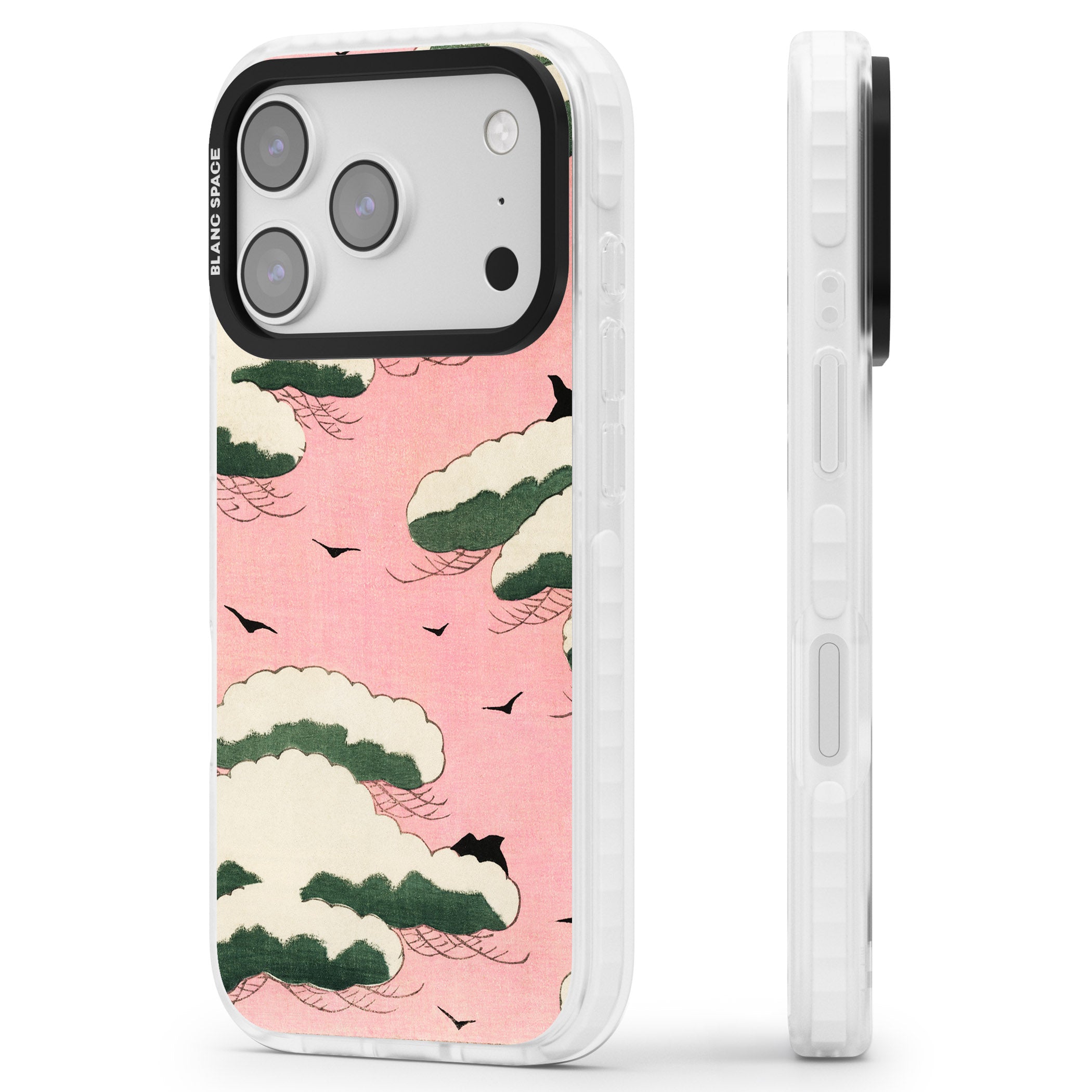 Japanese Pink Sky iPhone 17 Pro Impact Clear Phone Case Side Profile