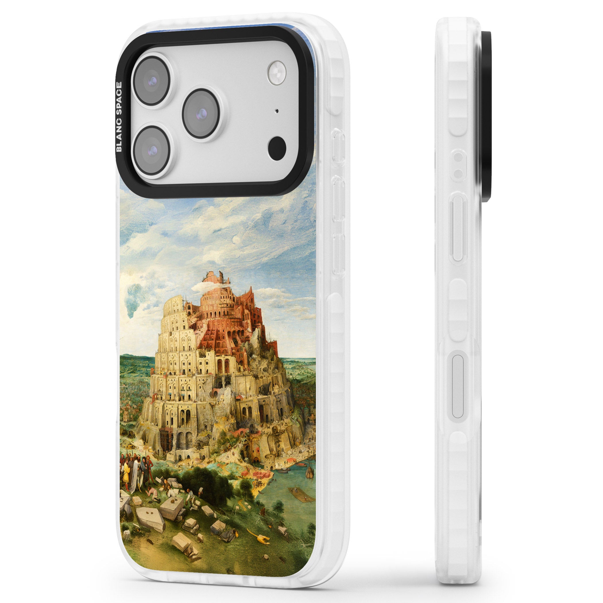 Tower Of Babel iPhone 17 Pro Impact Clear Phone Case Side Profile