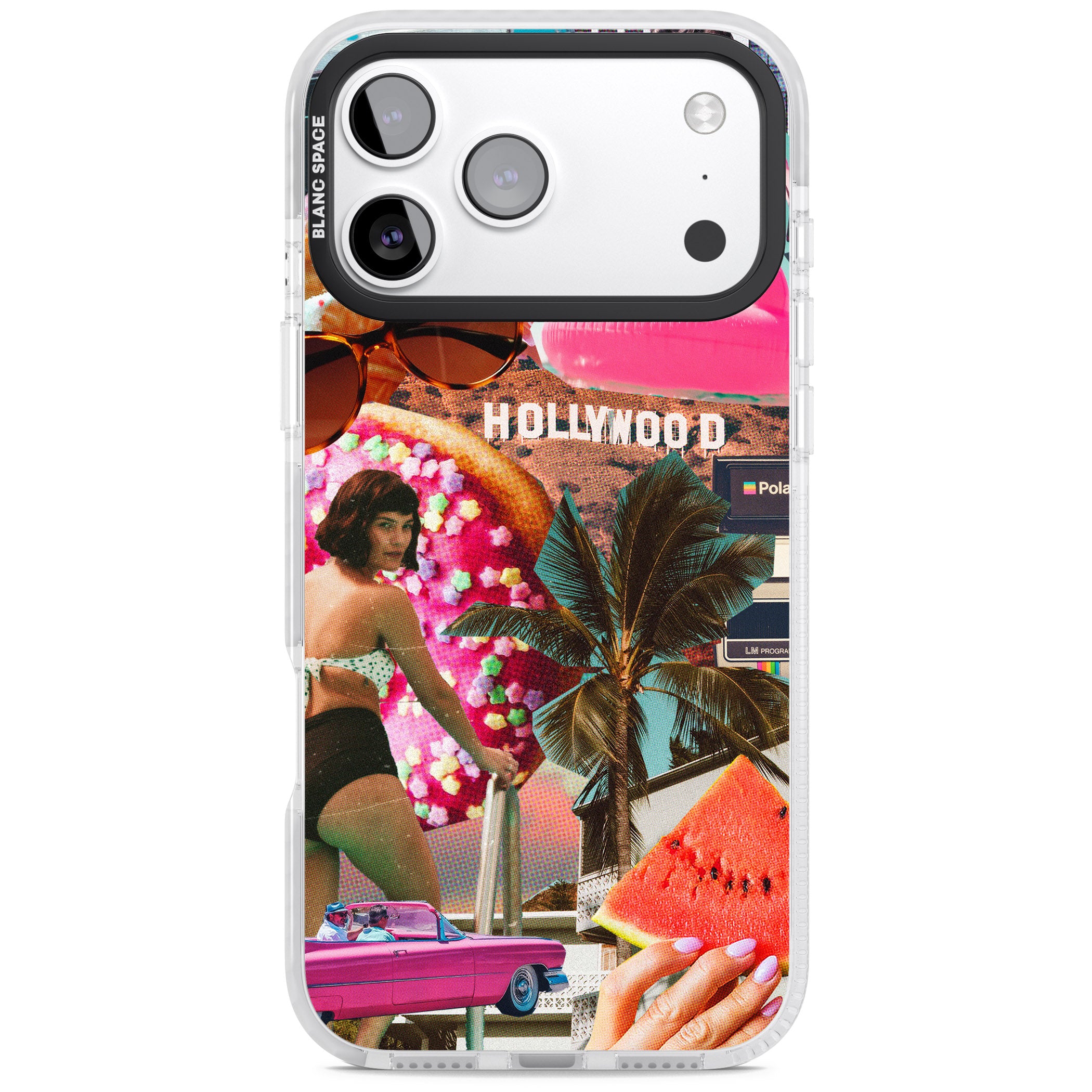 Hollywood Retro Collage iPhone 17 Pro Impact Clear Phone Case