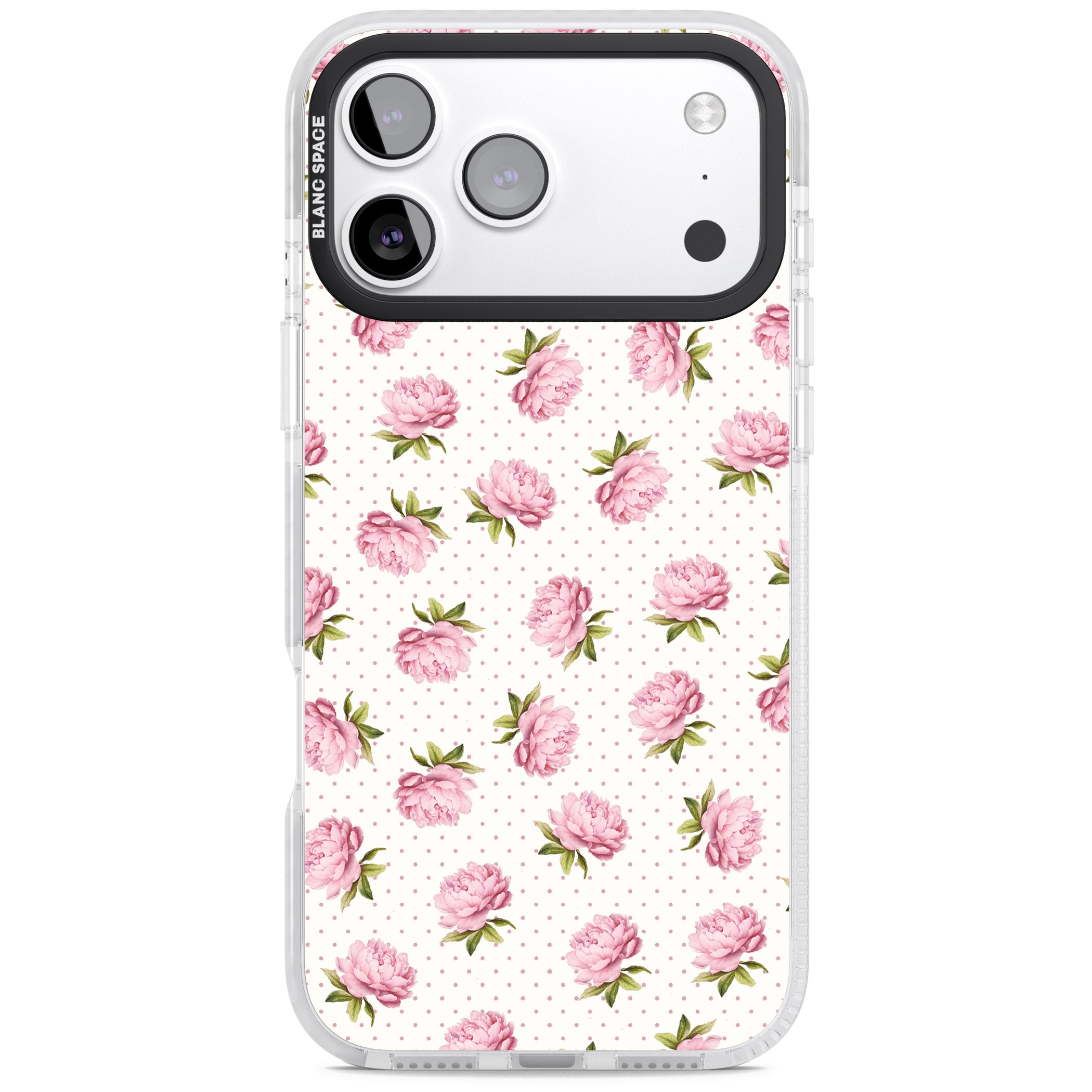 Soft Peonies iPhone 17 Pro Max Impact Clear Phone Case