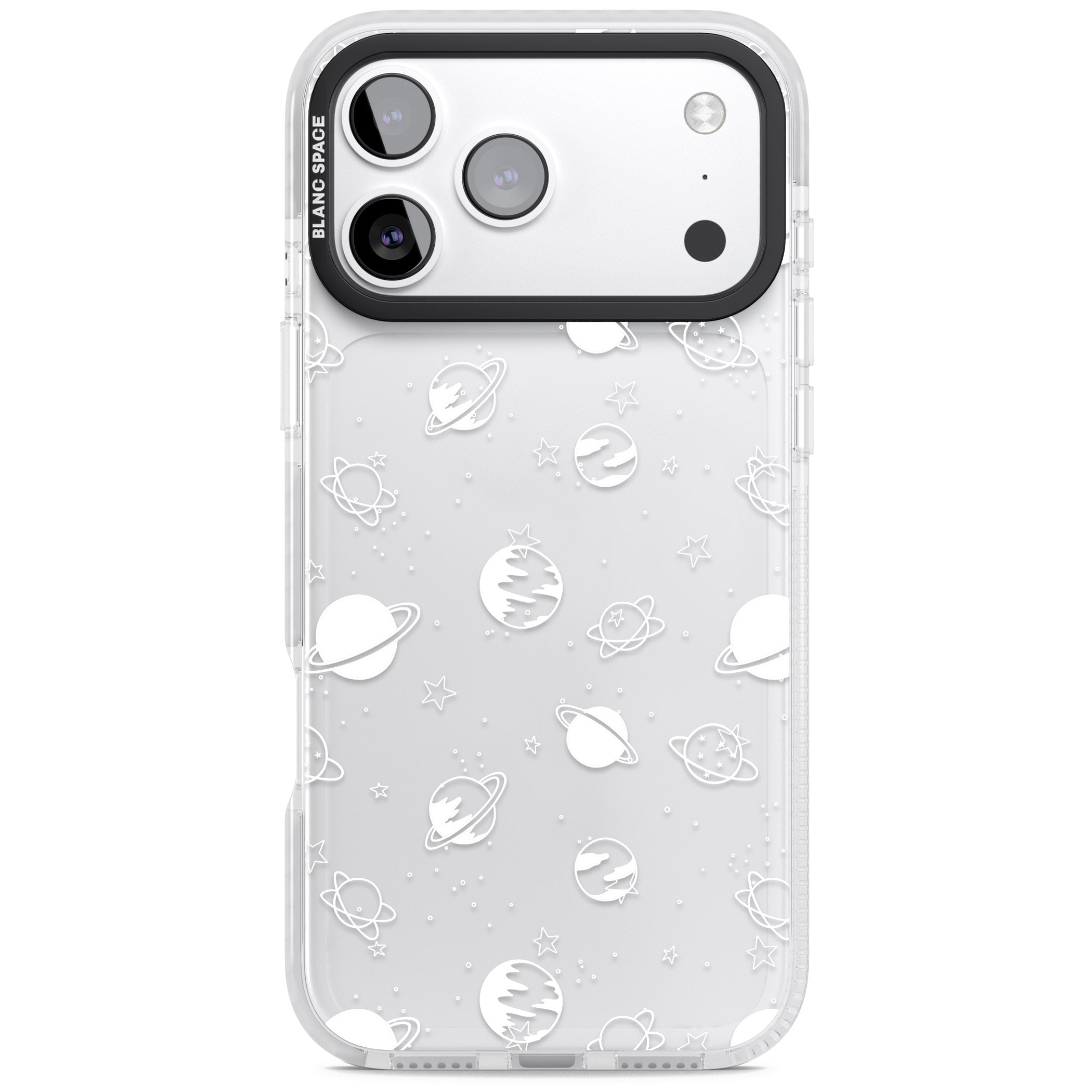 Cosmic Black Planet iPhone 17 Pro Impact Clear Phone Case