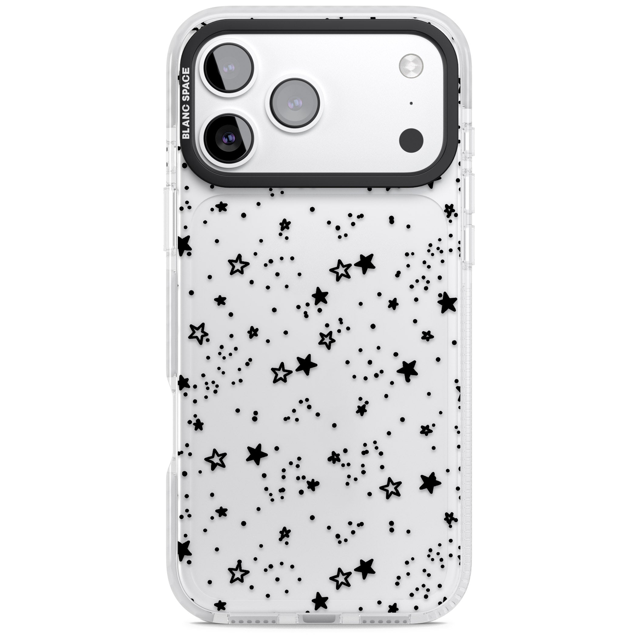 Black Star Speckle iPhone 17 Pro Max Impact Clear Phone Case