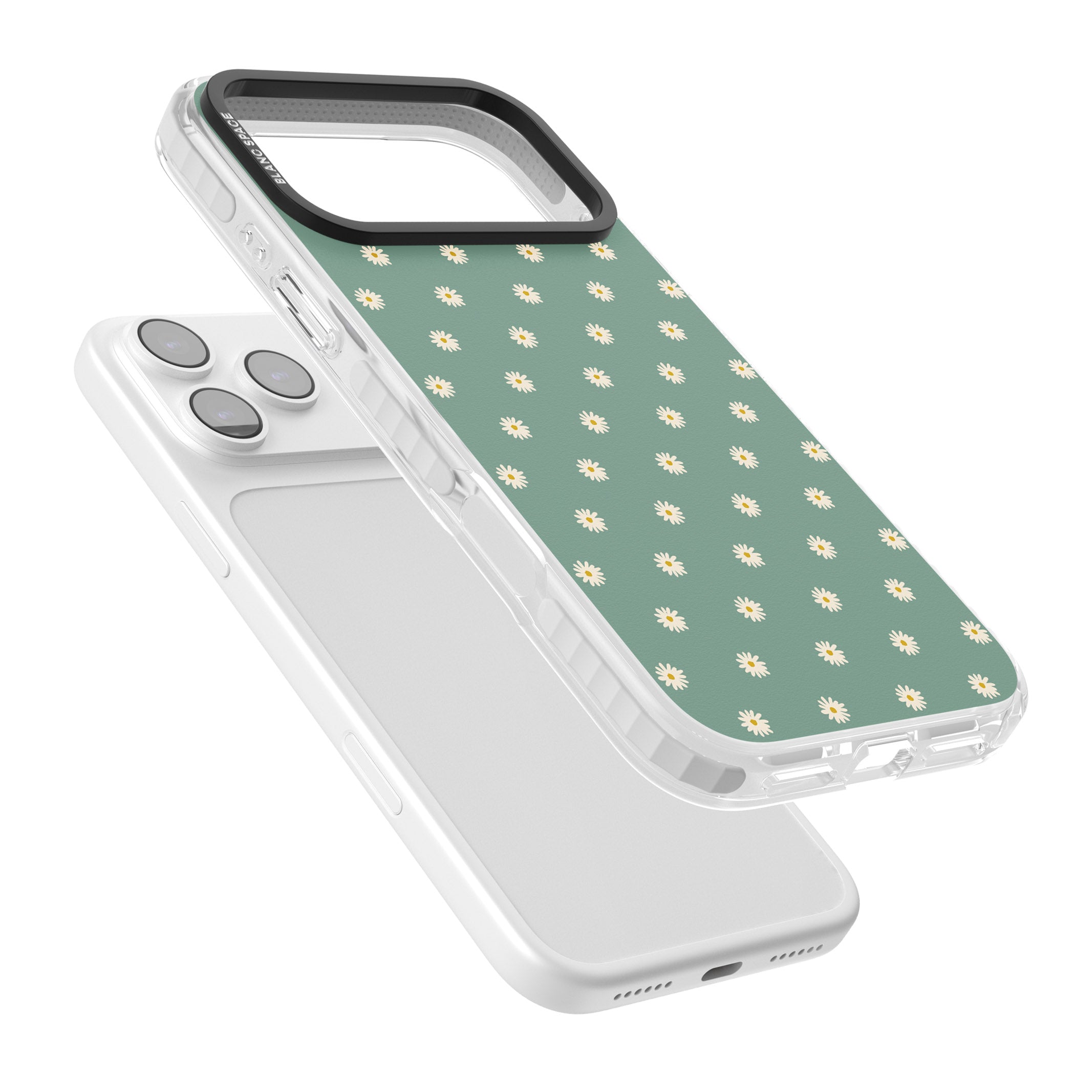 Sage Daisy Floral iPhone 17 Pro Impact Clear Phone Case Colours