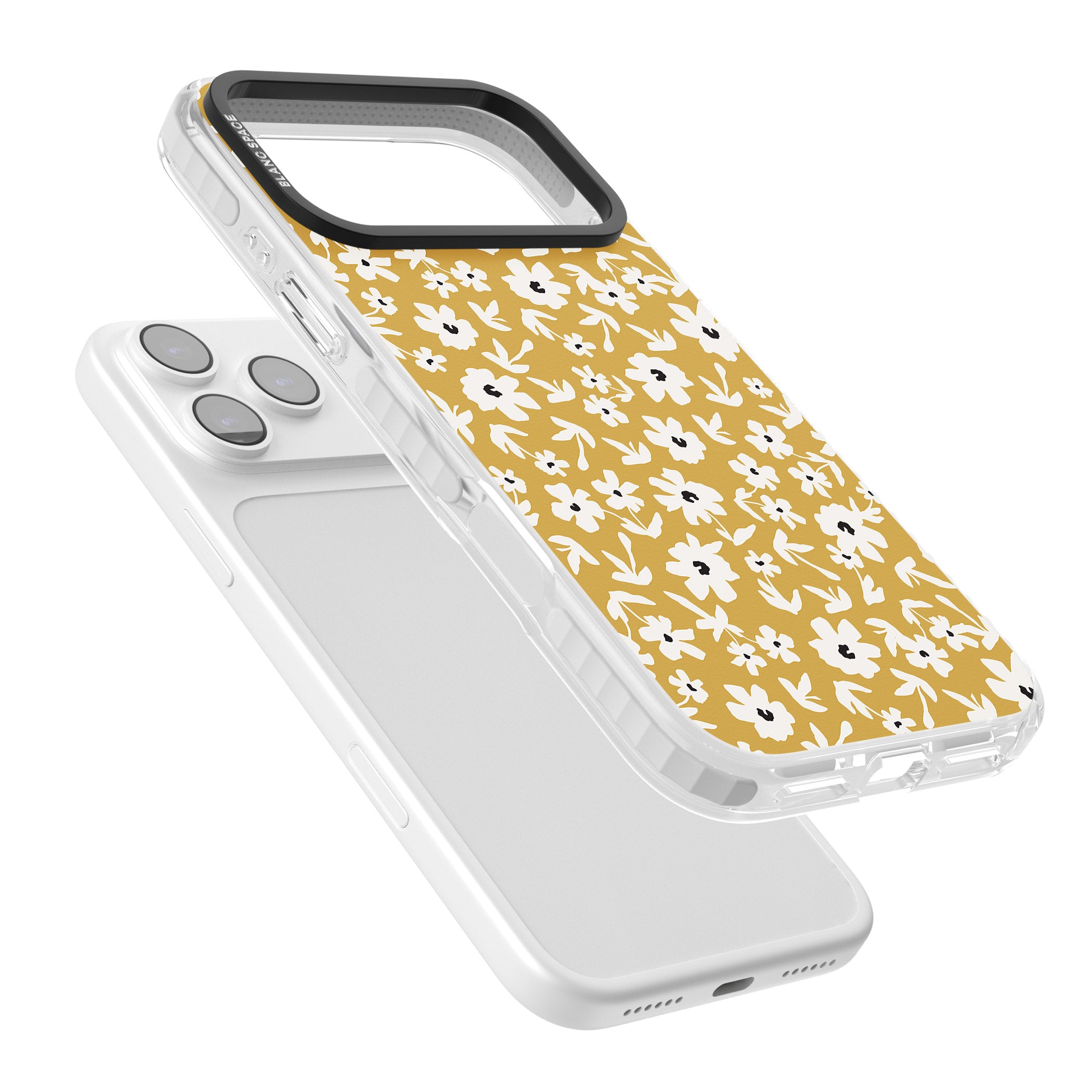 Mustard Floral iPhone 17 Pro Max Impact Clear Phone Case Colours